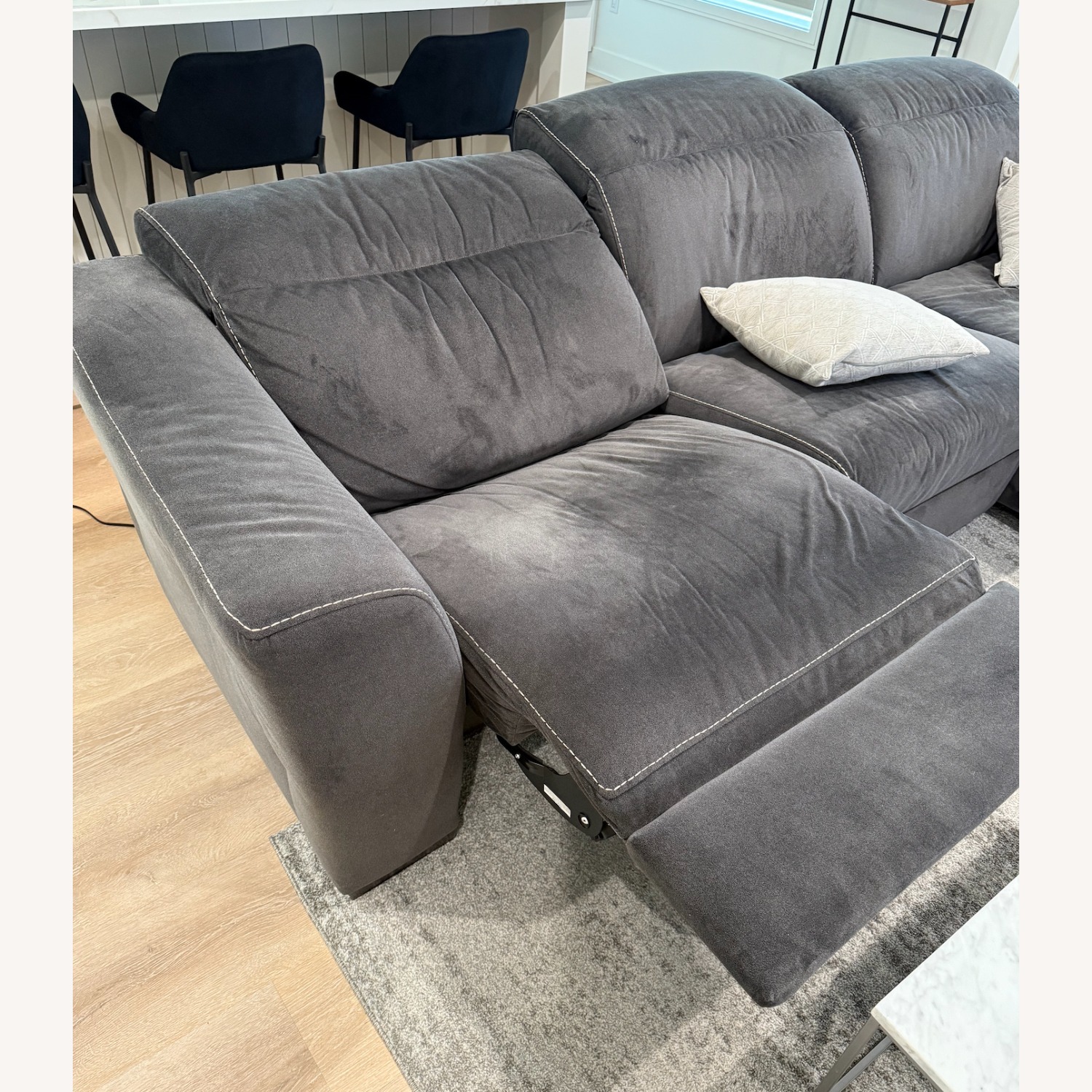 Gray Sectional Sofa with Chaise and Recliner - image-2
