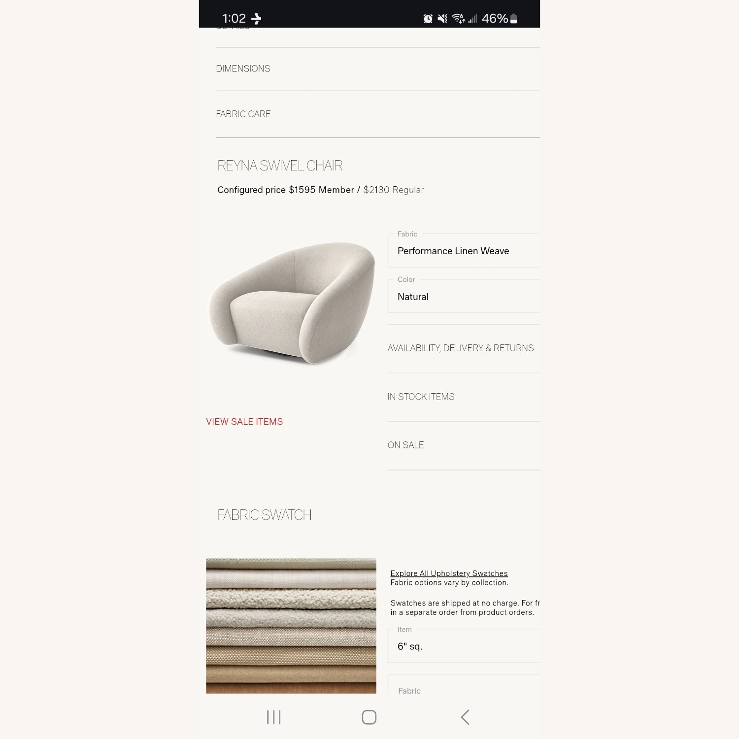 Arhaus Reyna Swivel Chair - image-1