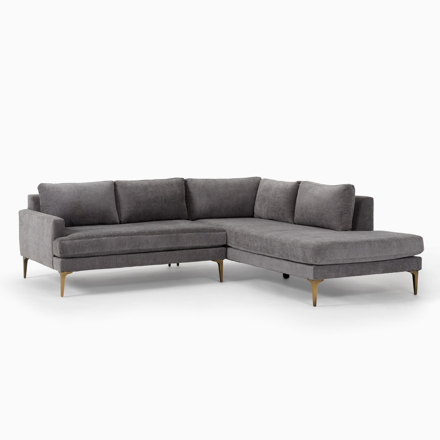 West Elm Andes 2-Piece Bumper Chaise Sectional - image-1
