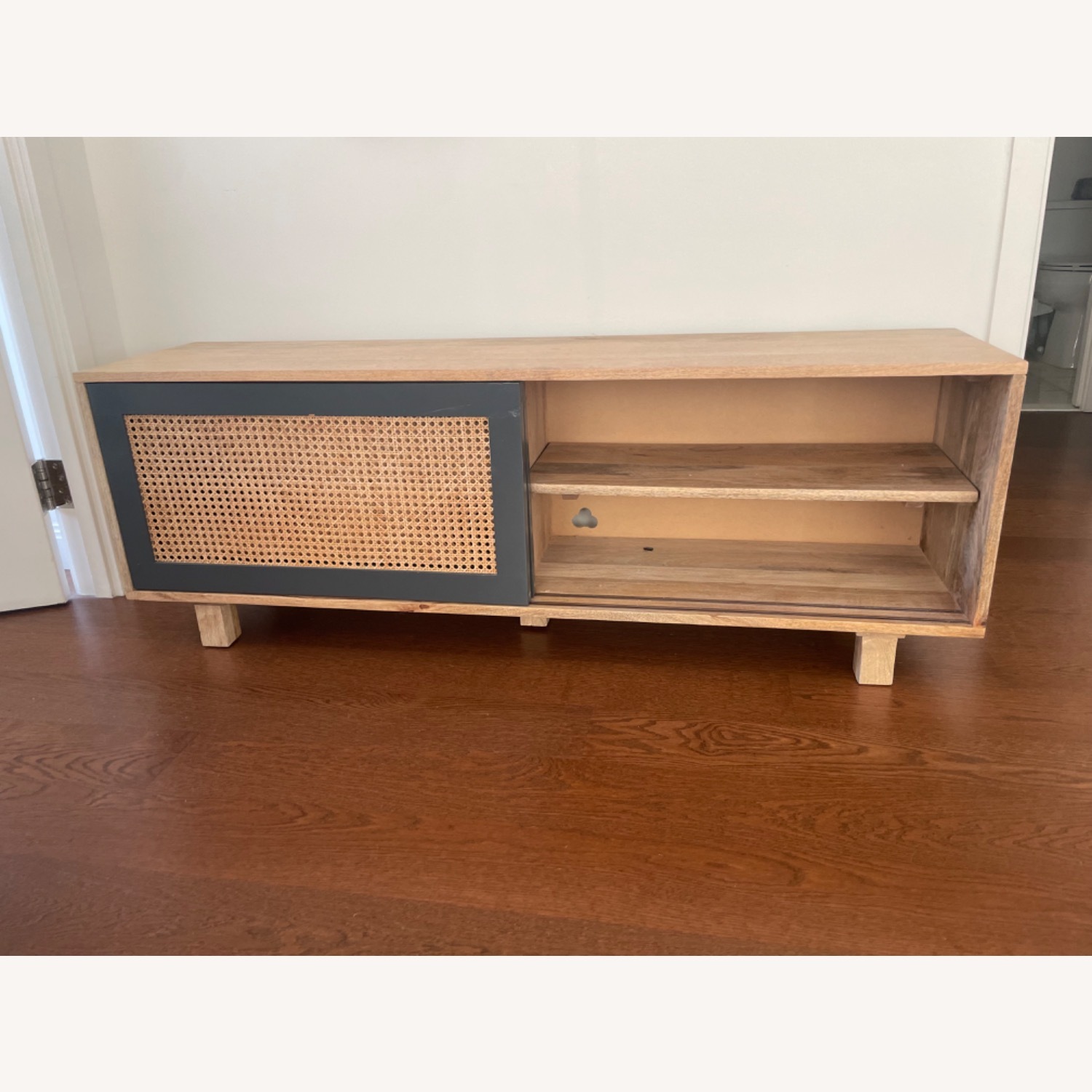 AllModern Brooklane Wood and Rattan front TV Console - image-5