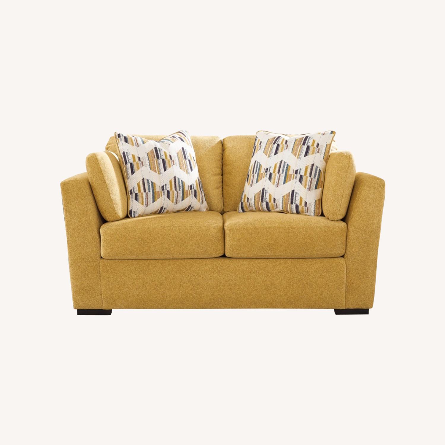  Ashley Furniture Keerwick Yellow Loveseat - image-5