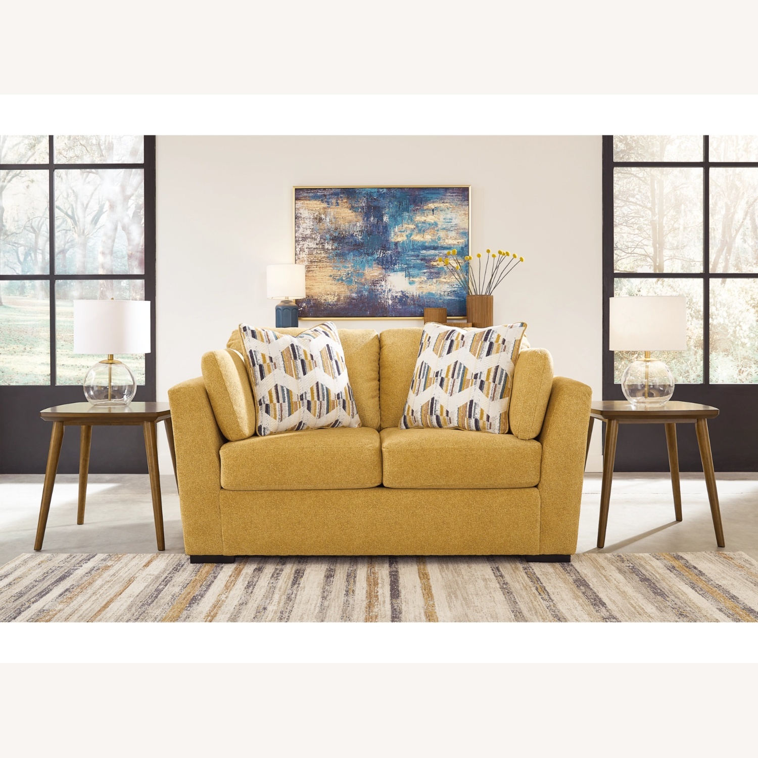  Ashley Furniture Keerwick Yellow Loveseat - image-4
