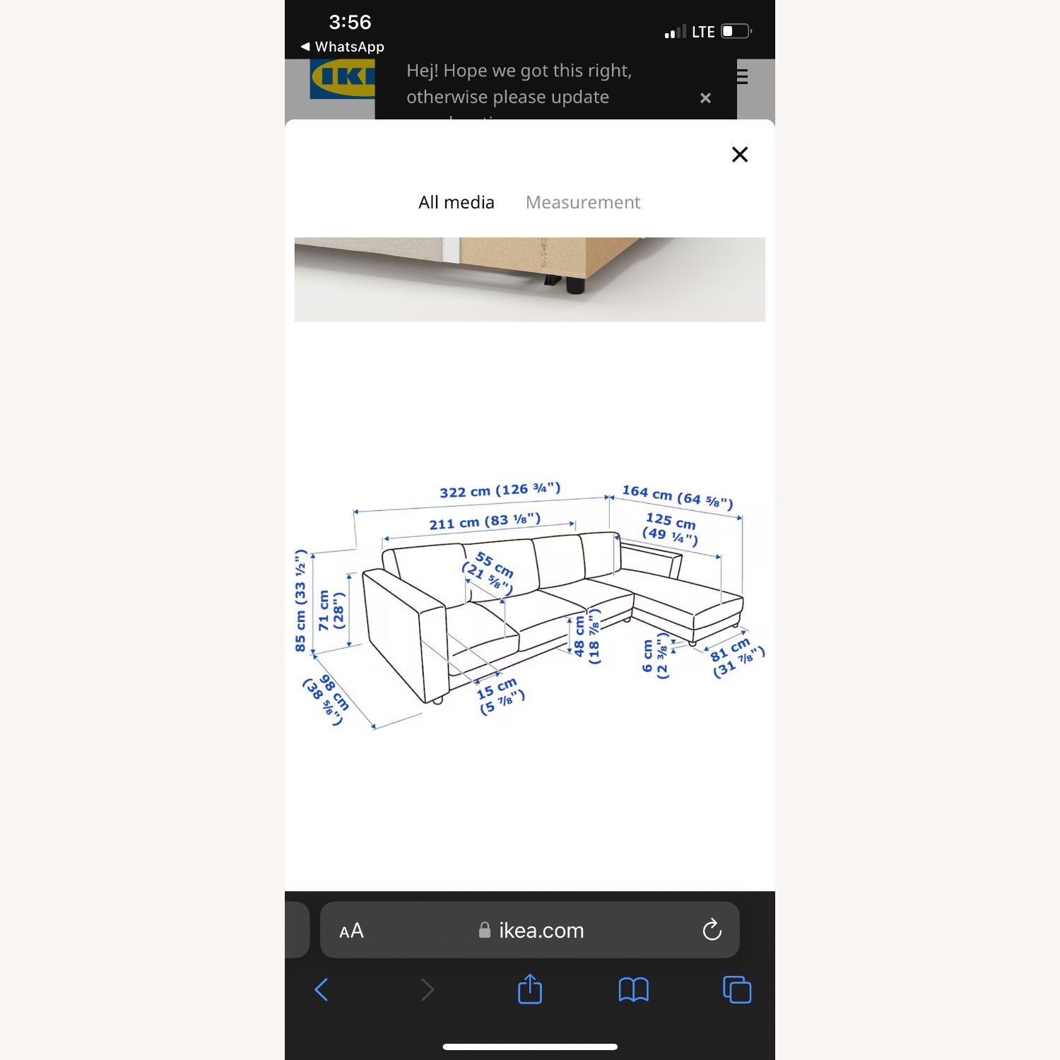 IKEA Finnala Sectional 4 Seat Sofa - image-5