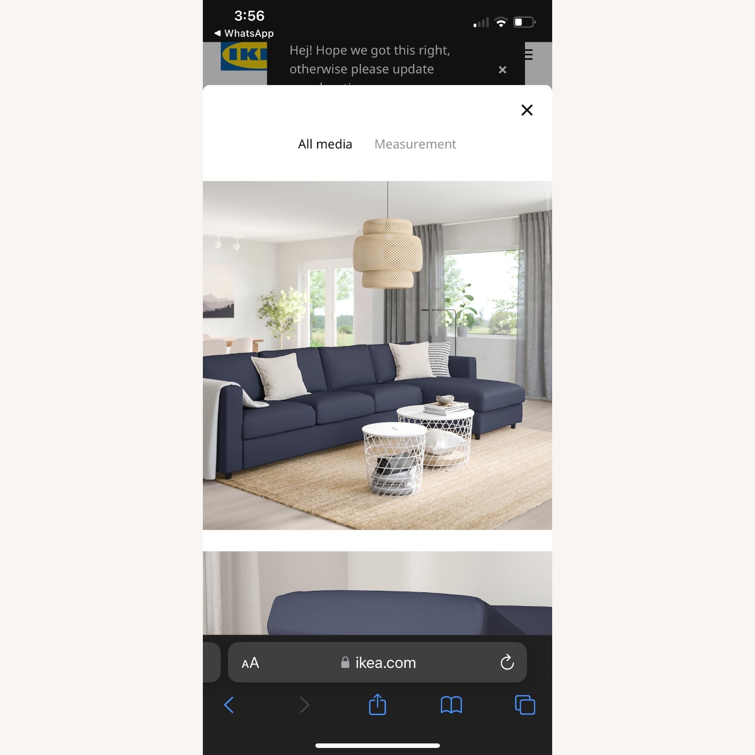 IKEA Finnala Sectional 4 Seat Sofa - image-3