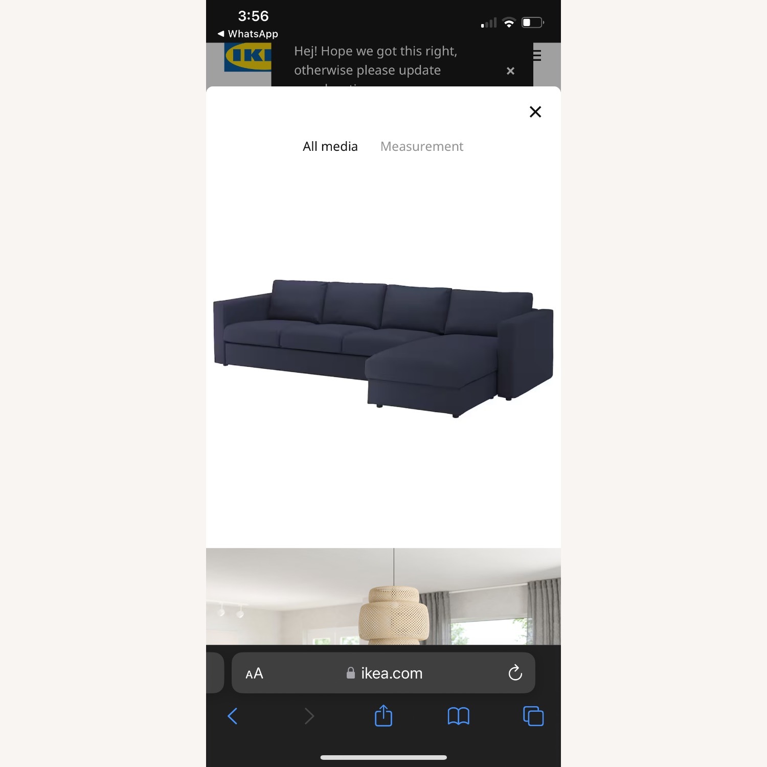 IKEA Finnala Sectional 4 Seat Sofa - image-2