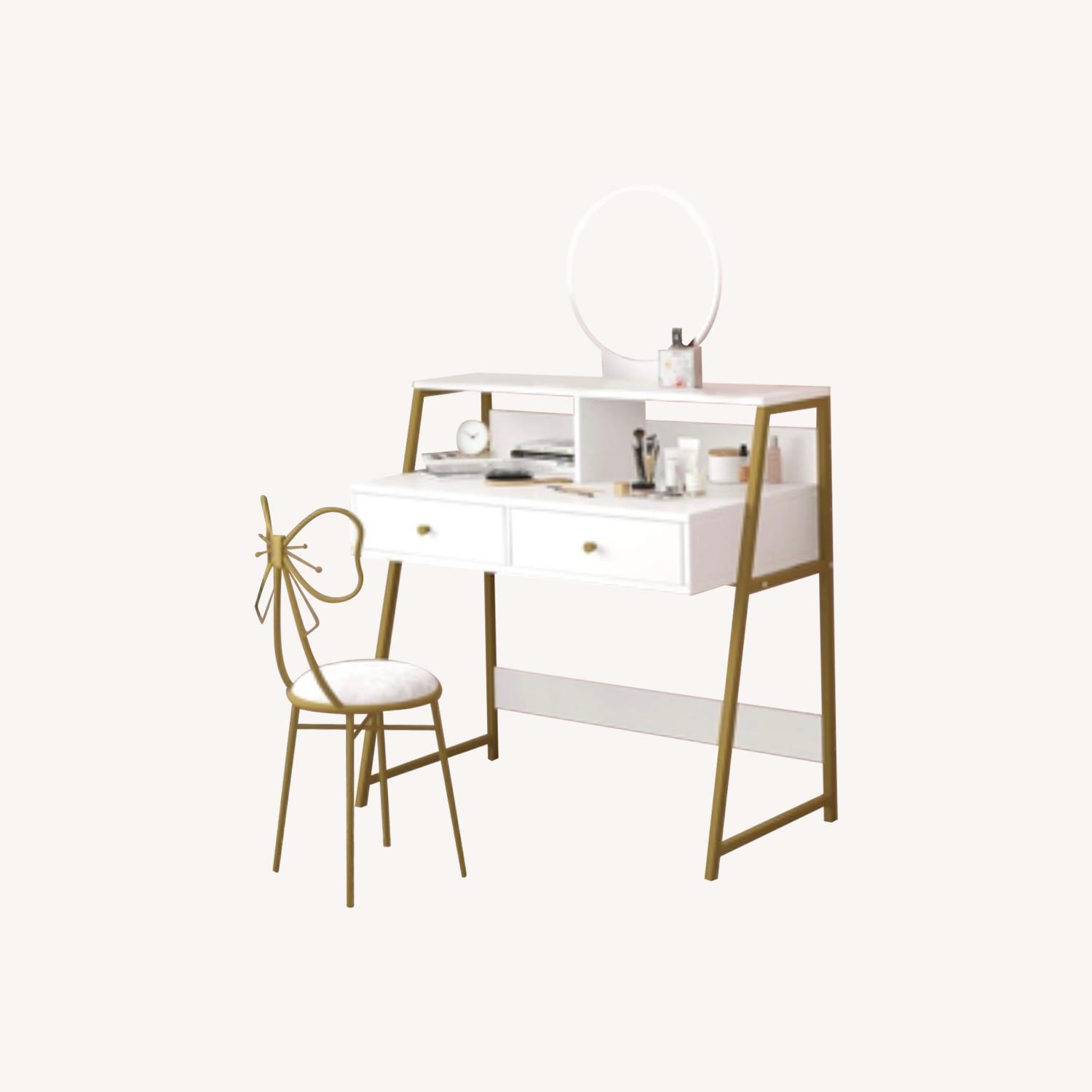 Amazon Vanity Table Set with USB & Power Outlet - image-0