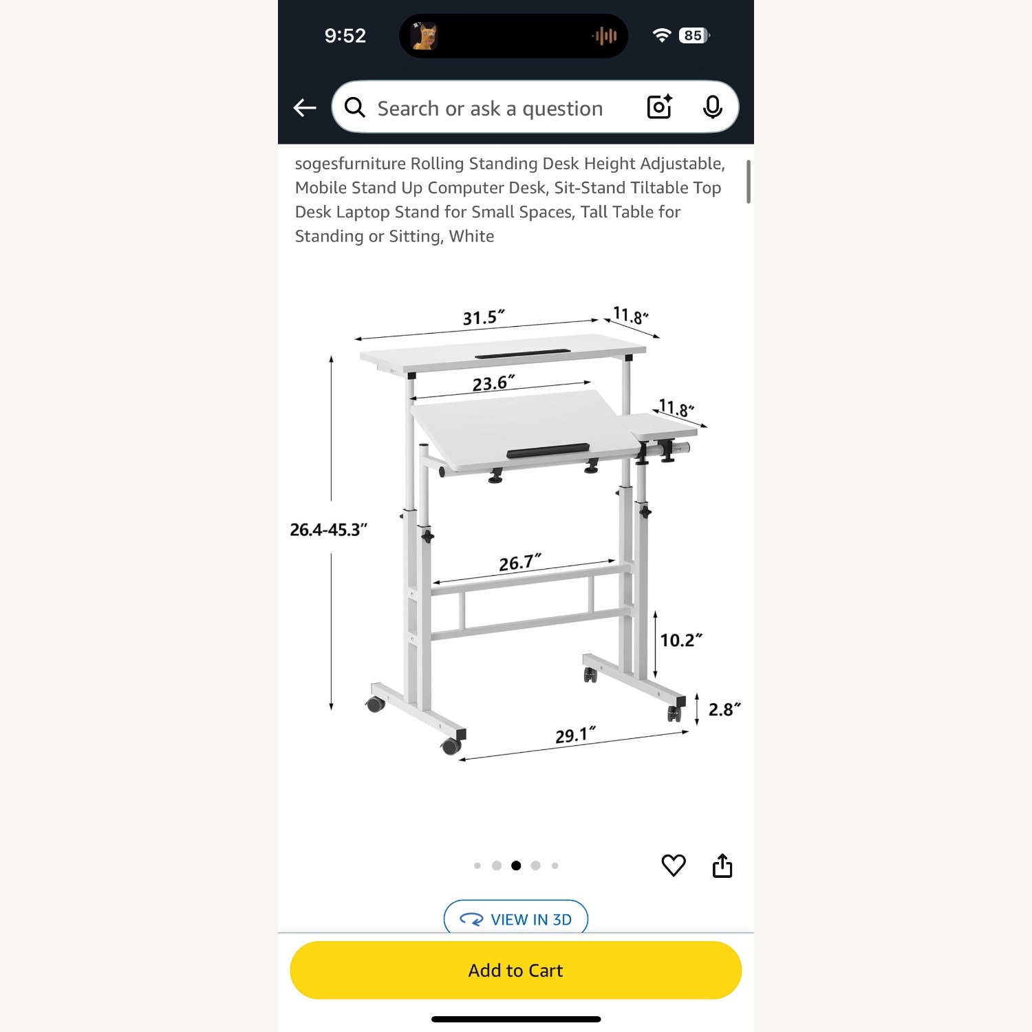 Amazon Height Adjustable Desk for Standing/Sitting - image-3