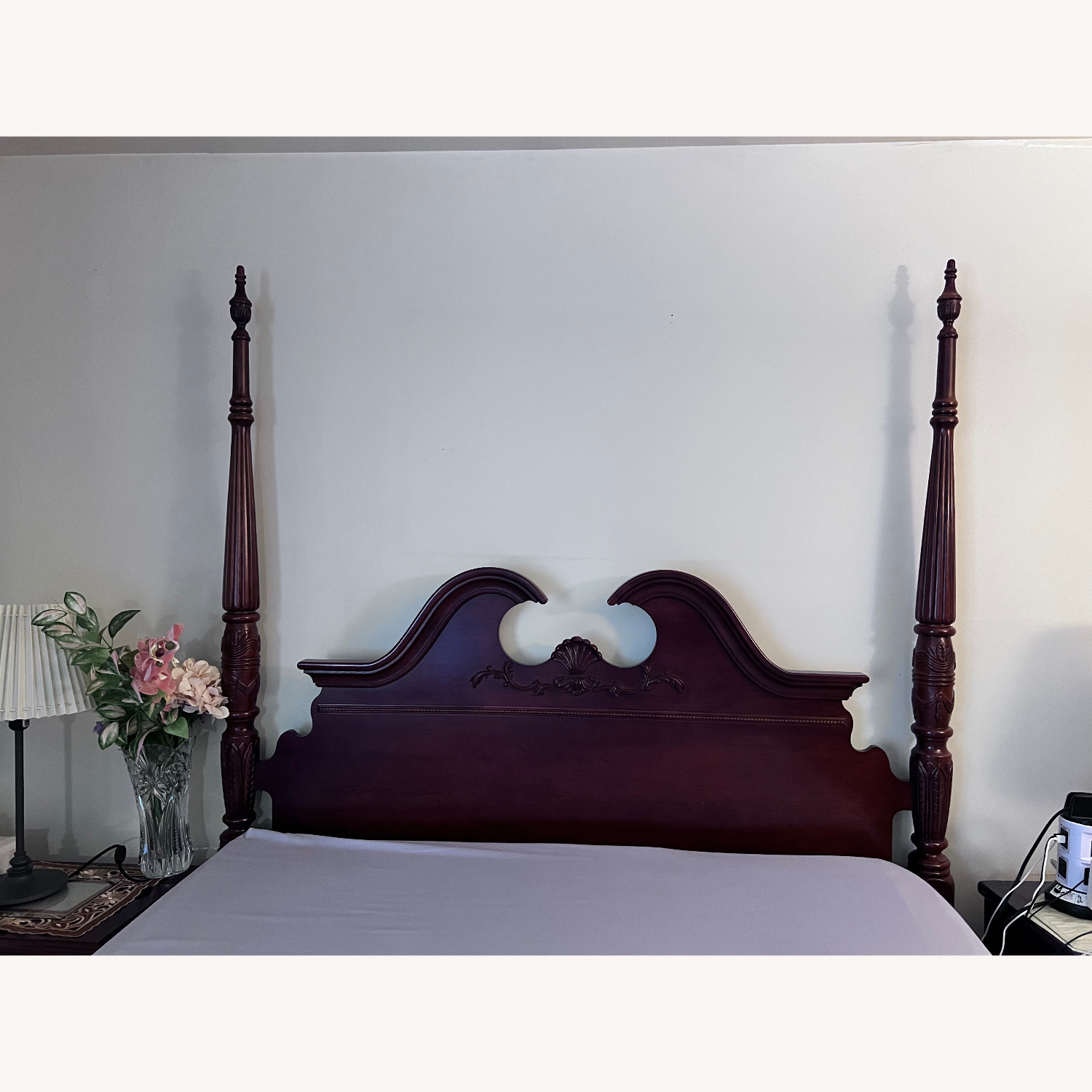 Mahogany Queen Four Poster Bed - image-2