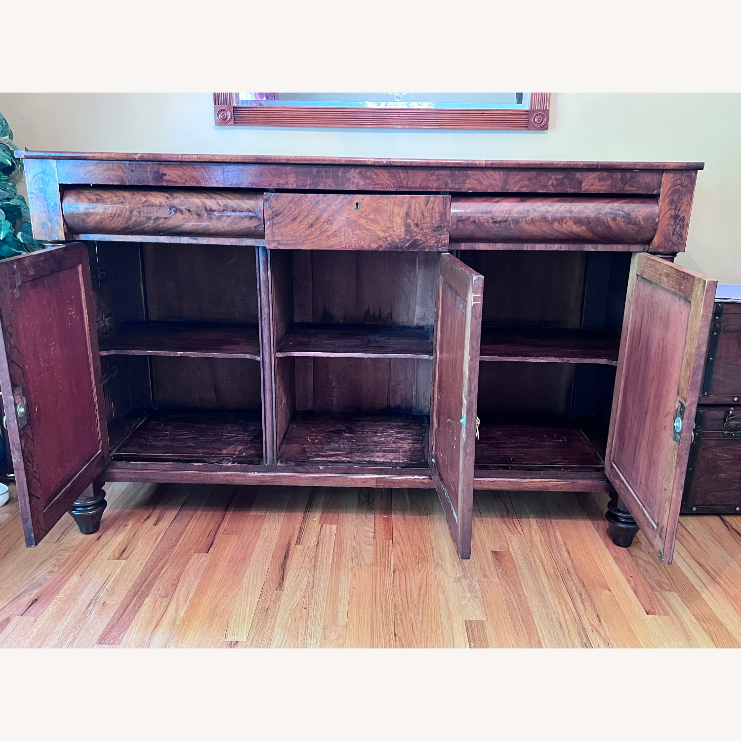 Early 19th Century Empire Flame Mahogany Sideboard - image-3