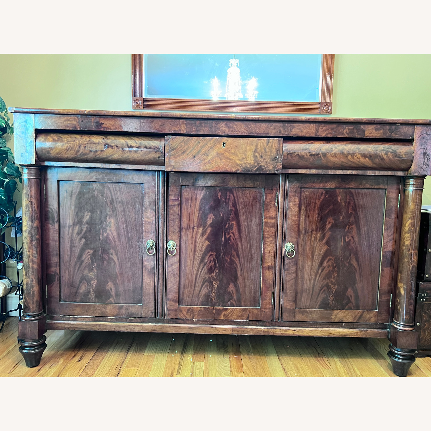 Early 19th Century Empire Flame Mahogany Sideboard - image-1