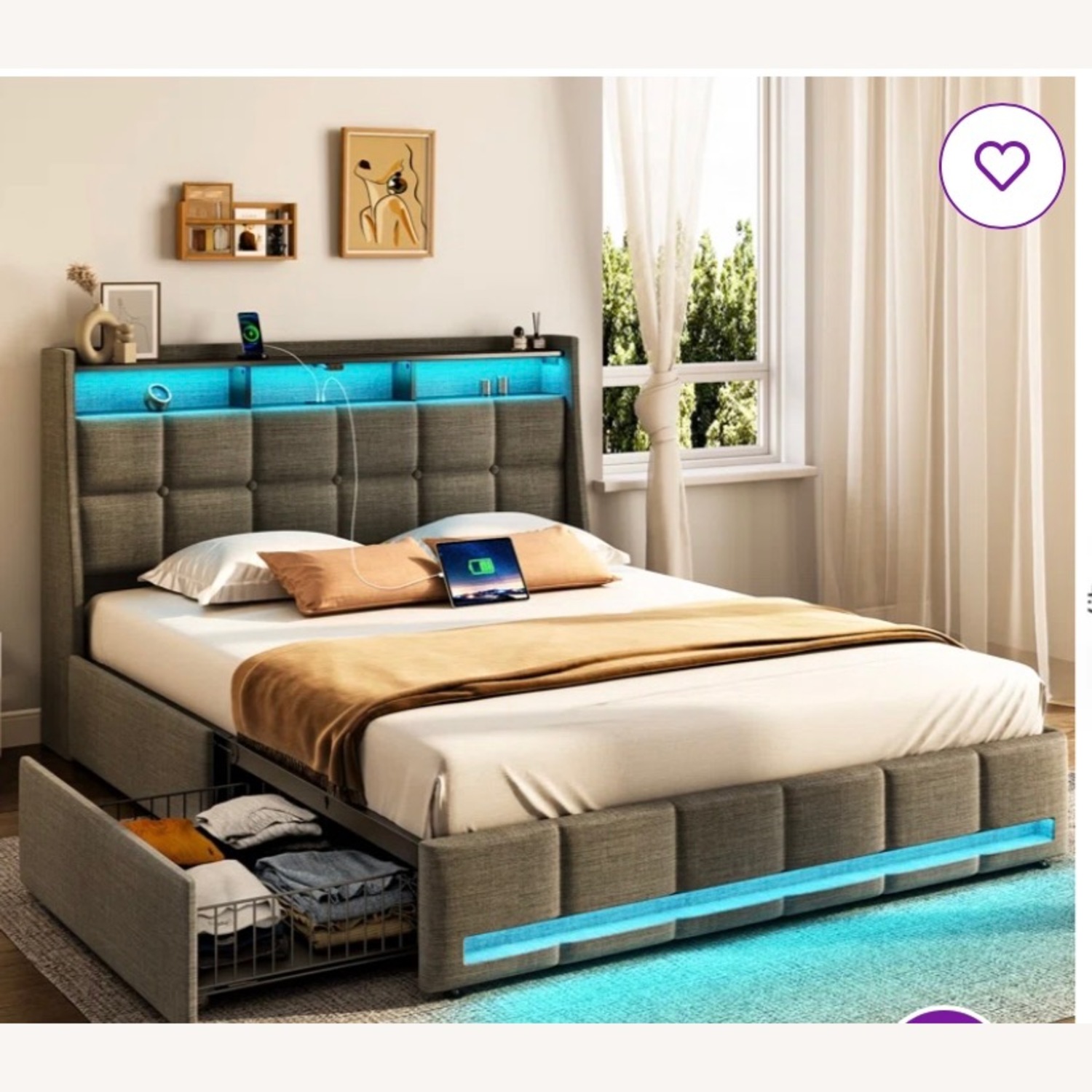 Stylish Queen Bed - image-1
