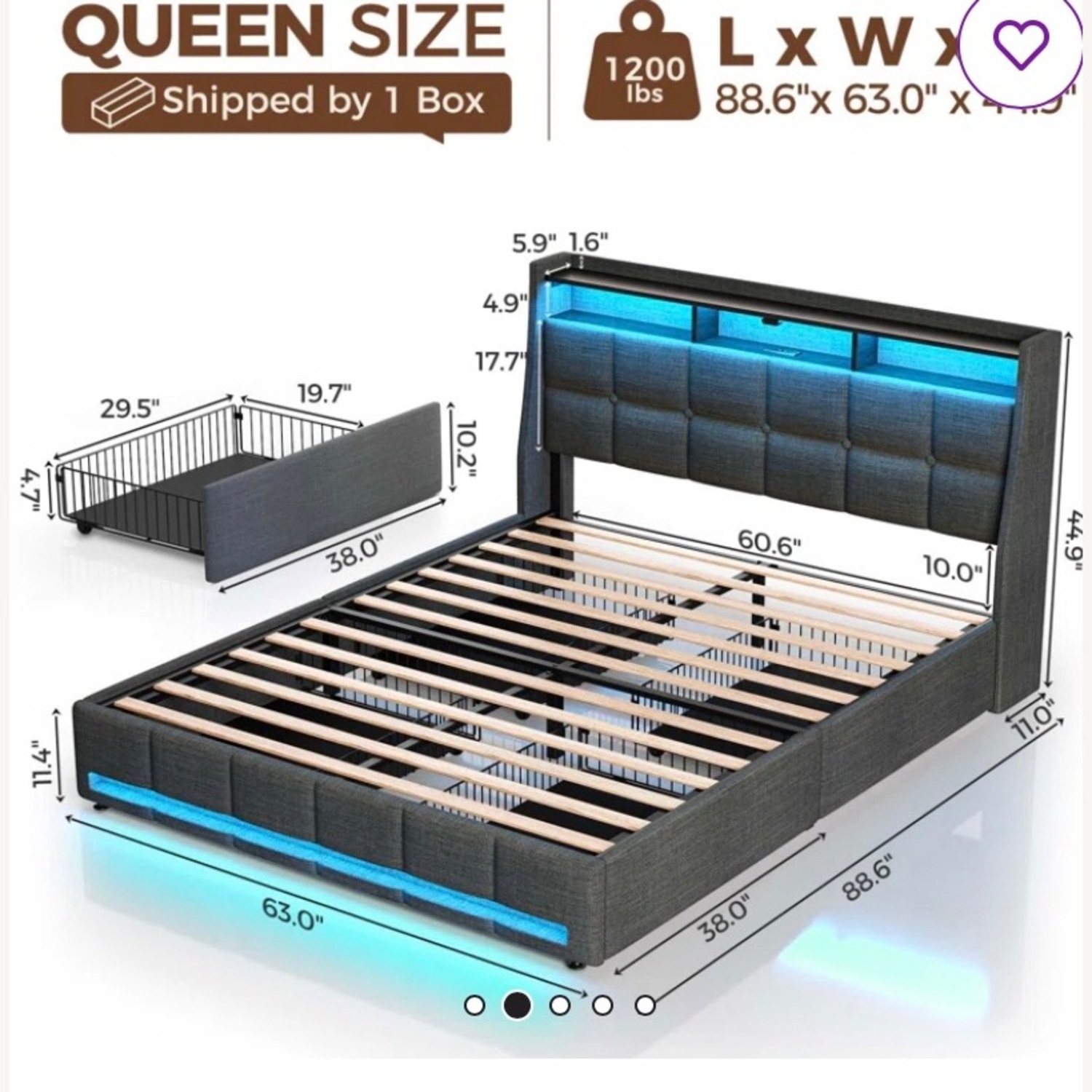 Stylish Queen Bed - image-2