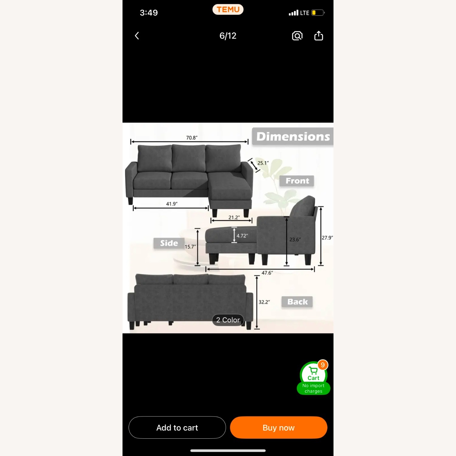 3 Seat Sectional Couch - image-3
