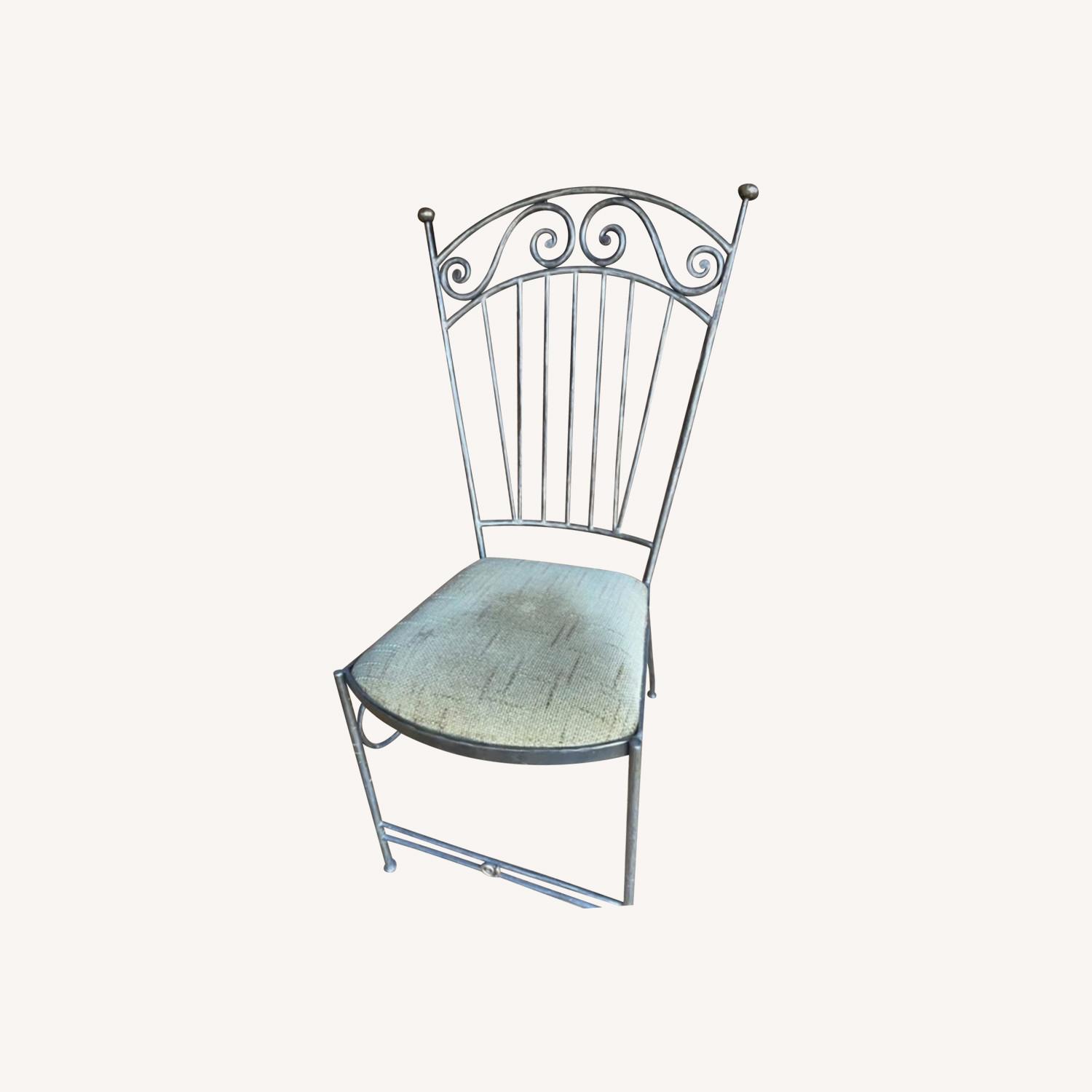 Costume Iron Dining Chair with Fabric Cushion - image-0