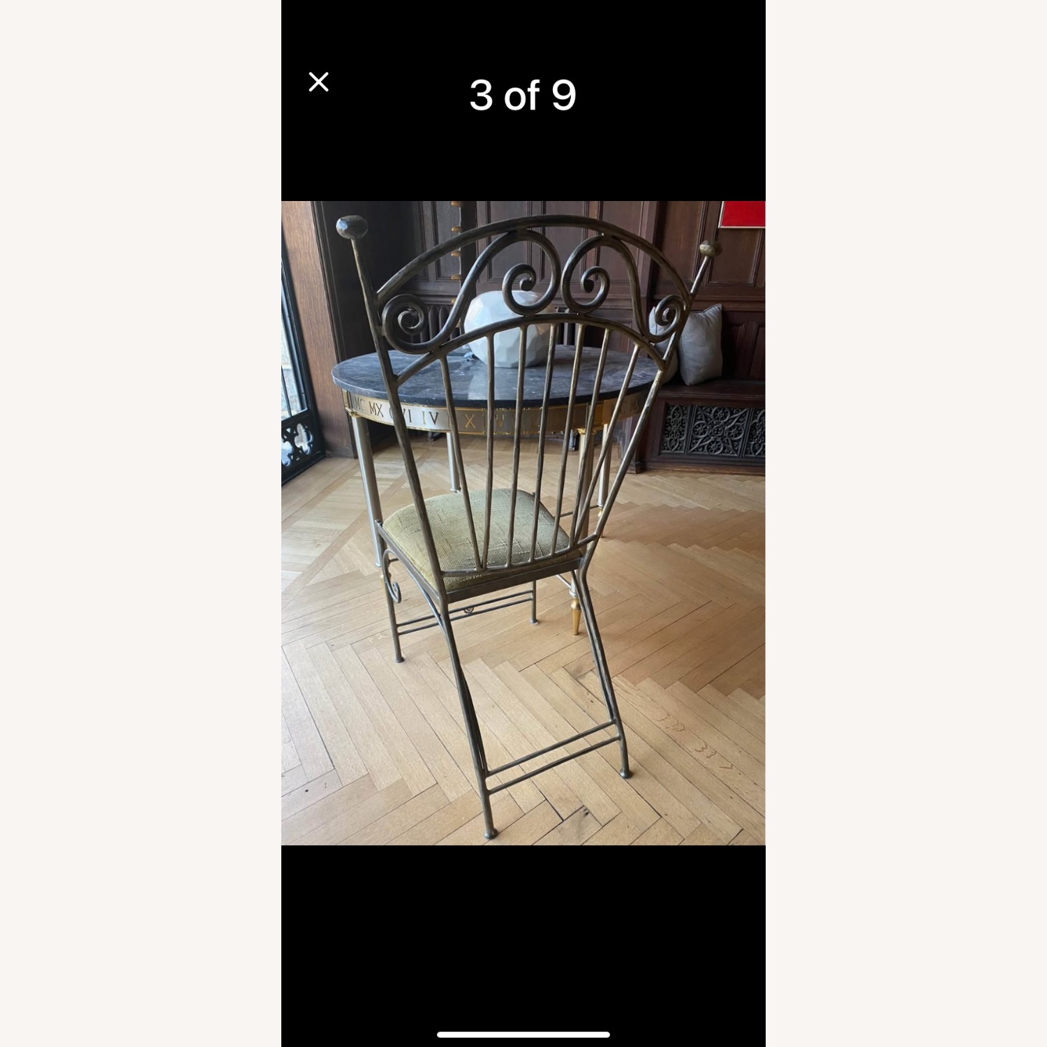 Costume Iron Dining Chair with Fabric Cushion - image-2