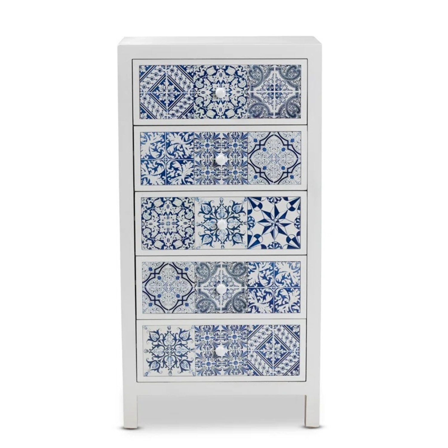 Blue Mosaic 5 Drawer Dresser - image-7