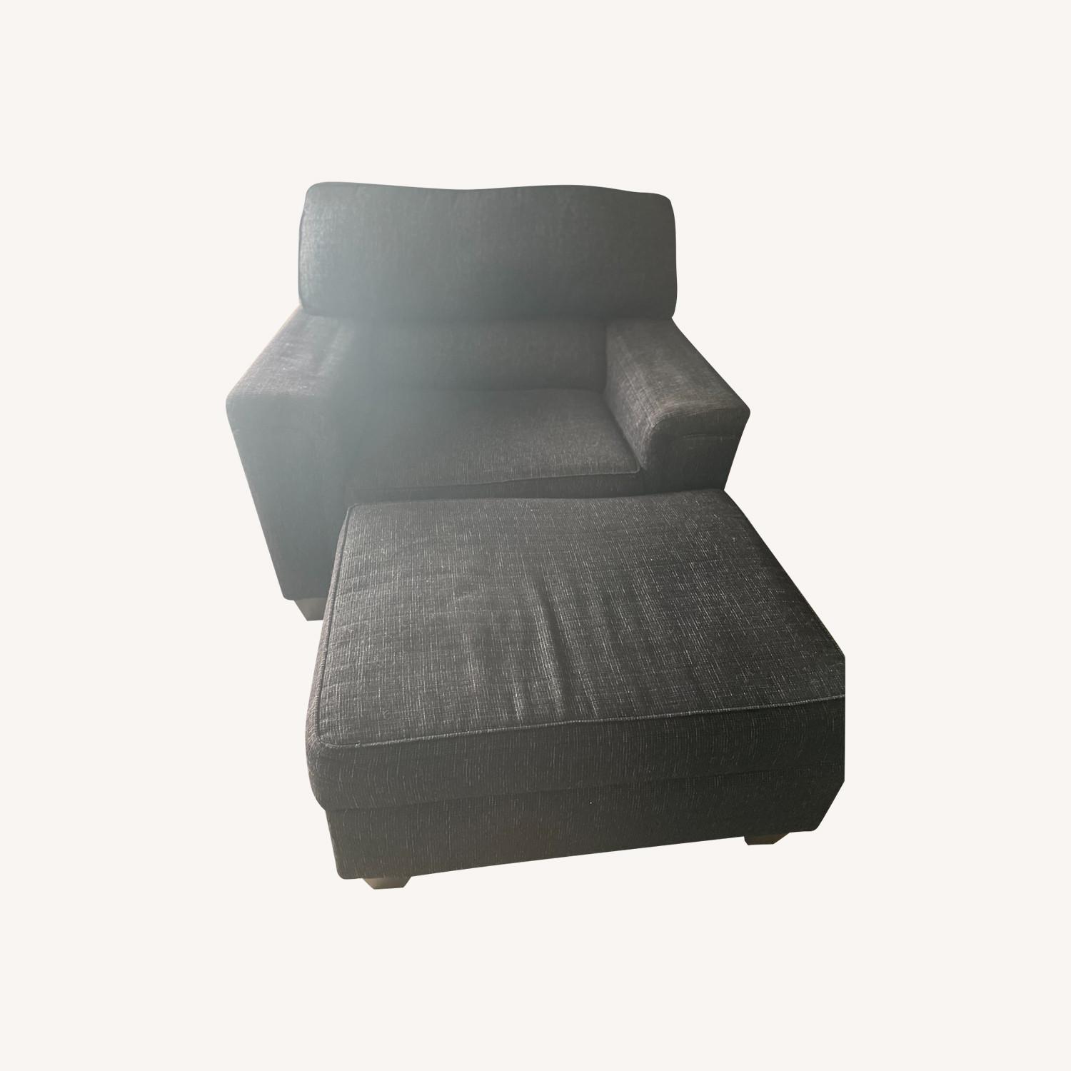Bob's Furniture Calvin Chair and Ottoman, Black - image-0