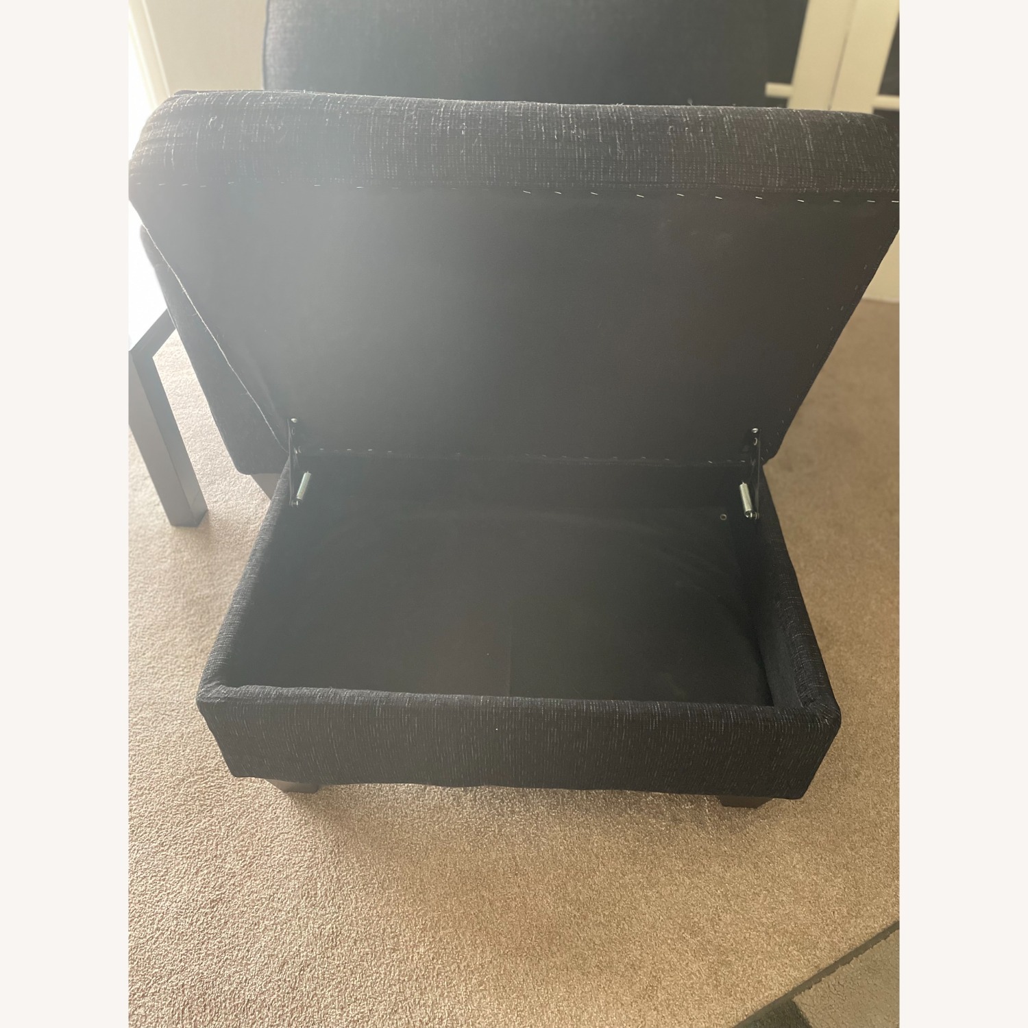 Bob's Furniture Calvin Chair and Ottoman, Black - image-3