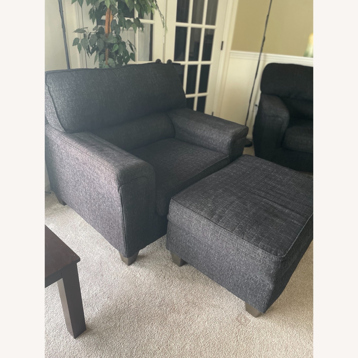 Bob's Furniture Calvin Chair and Ottoman, Black - image-2