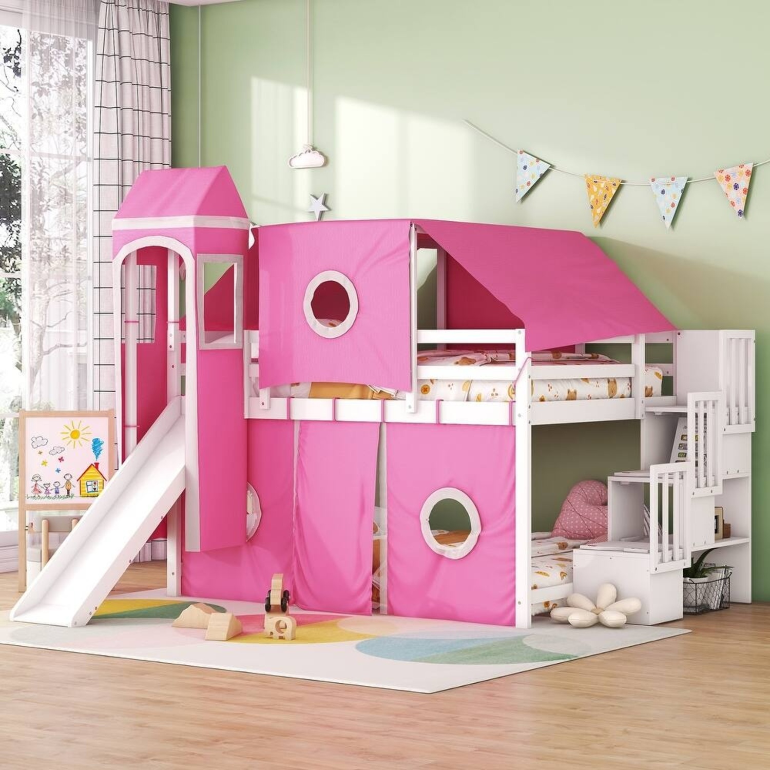 The Playhouse Loft Bed with Stairs - image-4
