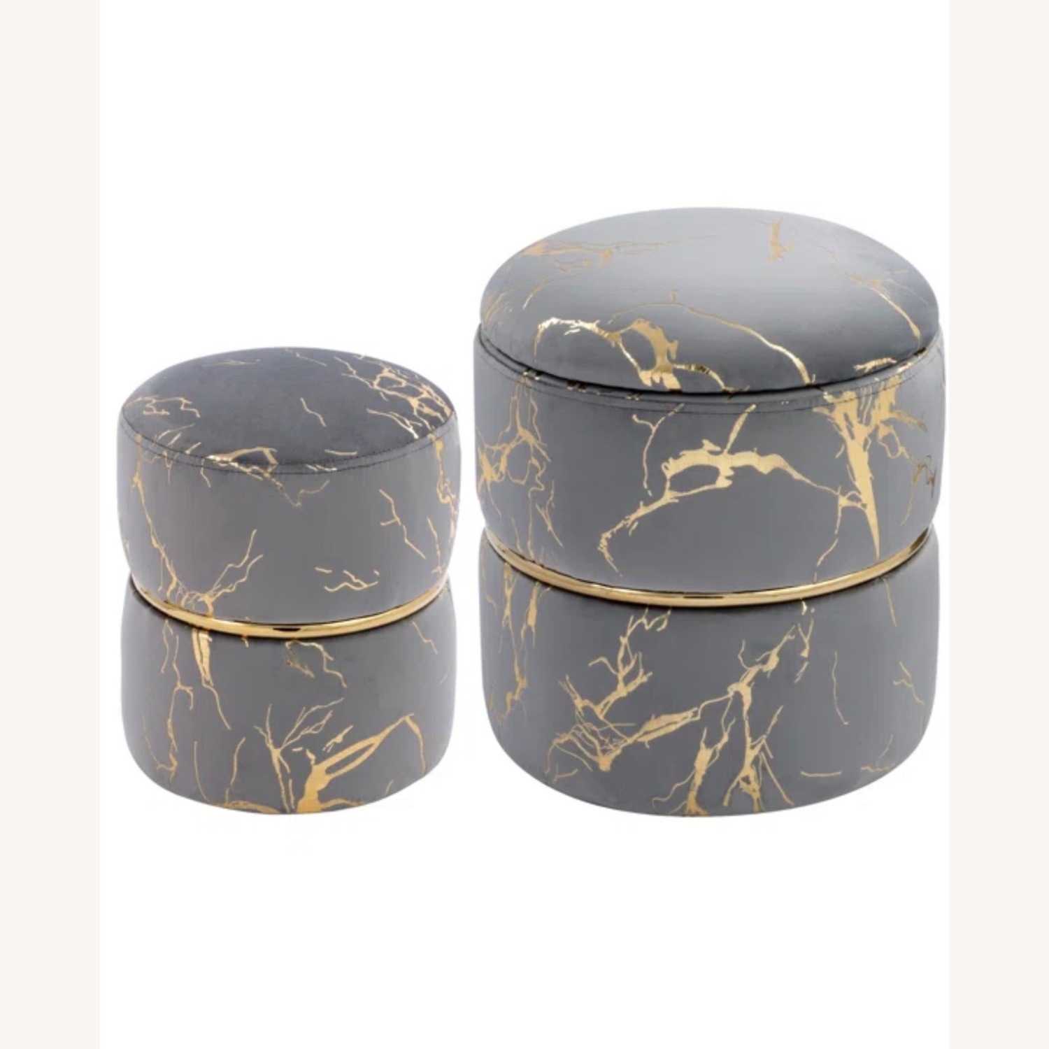 Lilly Eve Velvet Ottoman - image-1
