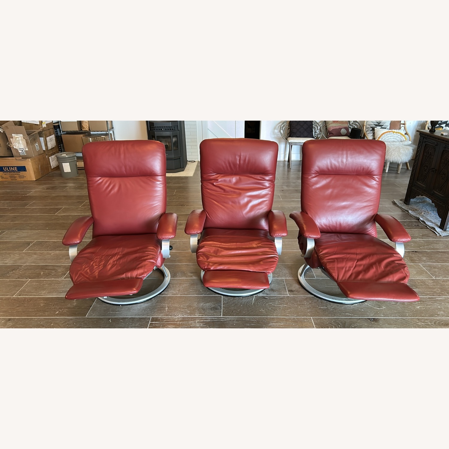 Lafer Gaga Recliners Cherry Leather - image-6