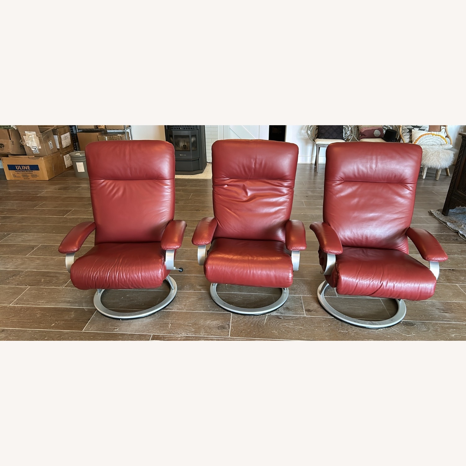 Lafer Gaga Recliners Cherry Leather - image-5