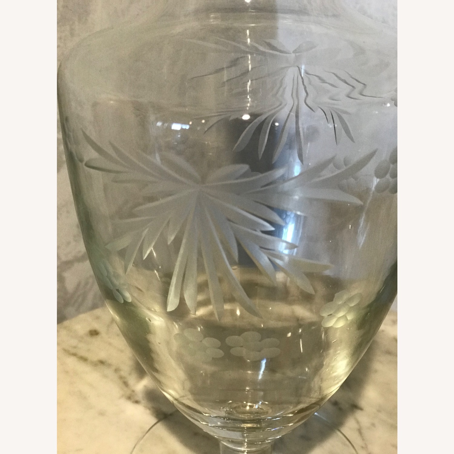 Vintage Hand Cut Toscany Floral Glass Decanter - image-29