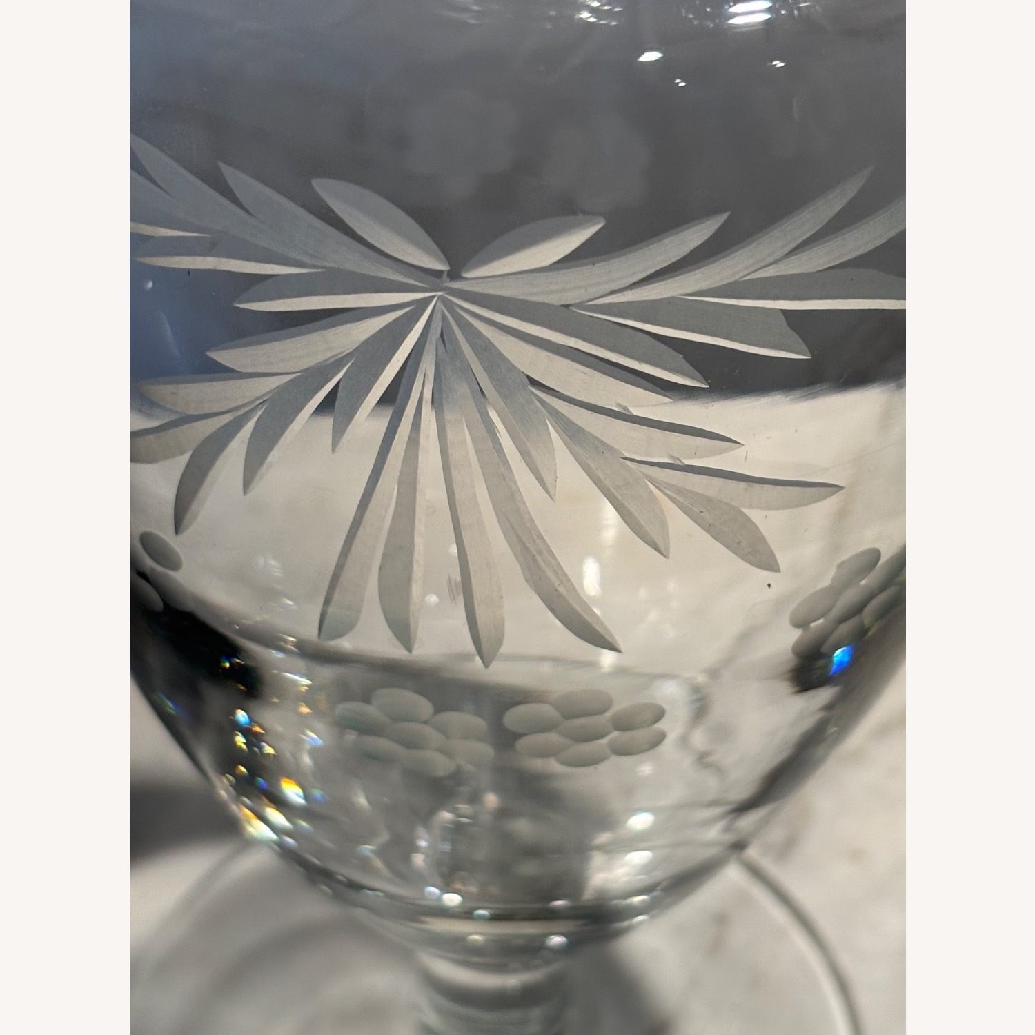 Vintage Hand Cut Toscany Floral Glass Decanter - image-11