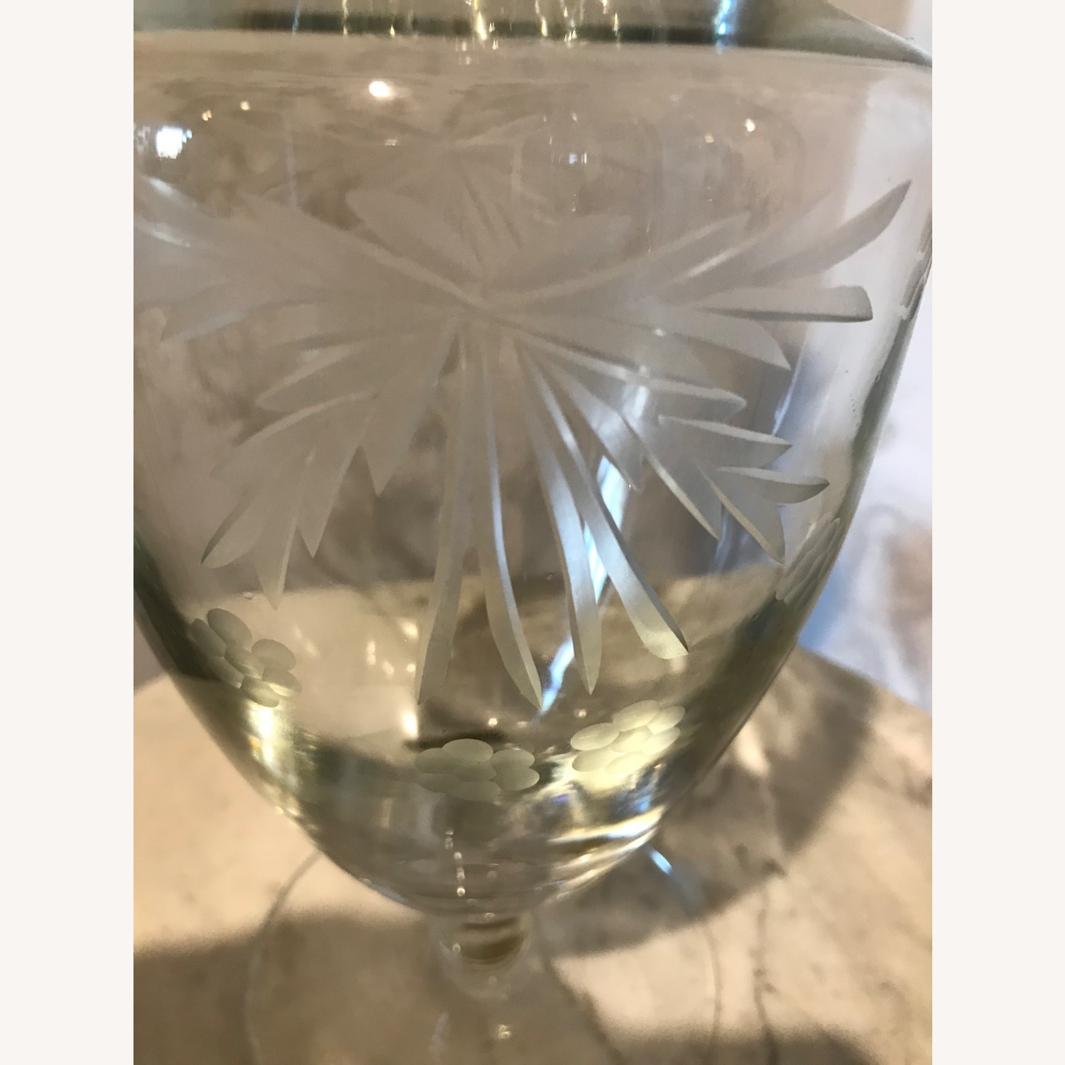 Vintage Hand Cut Toscany Floral Glass Decanter - image-19