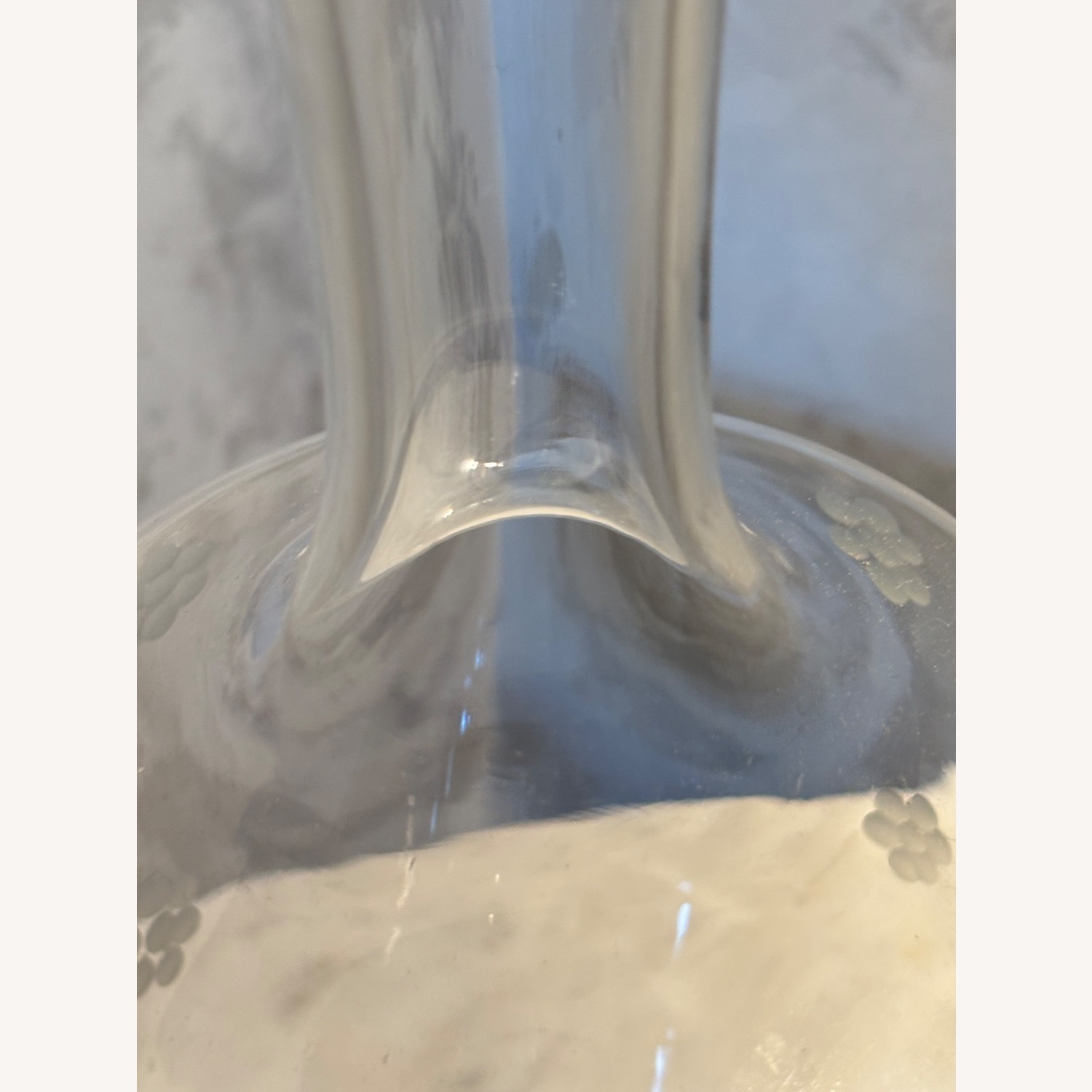Vintage Hand Cut Toscany Floral Glass Decanter - image-9