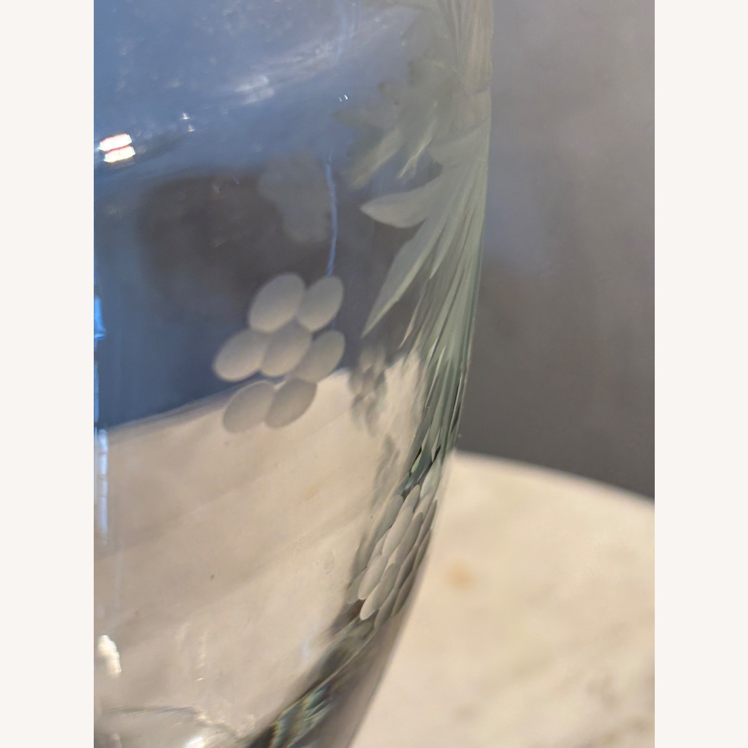 Vintage Hand Cut Toscany Floral Glass Decanter - image-10