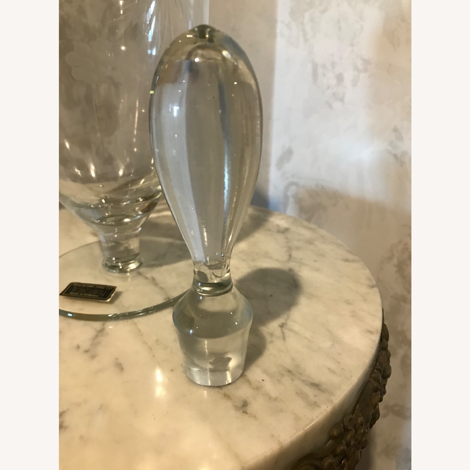 Vintage Hand Cut Toscany Floral Glass Decanter - image-23