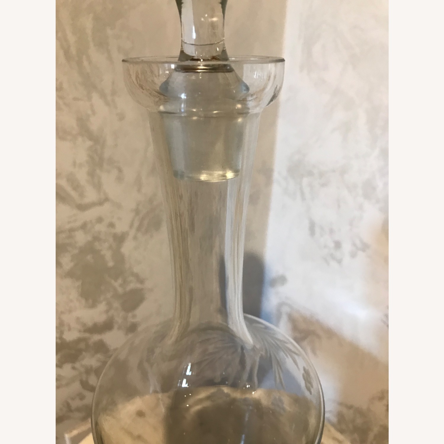 Vintage Hand Cut Toscany Floral Glass Decanter - image-26