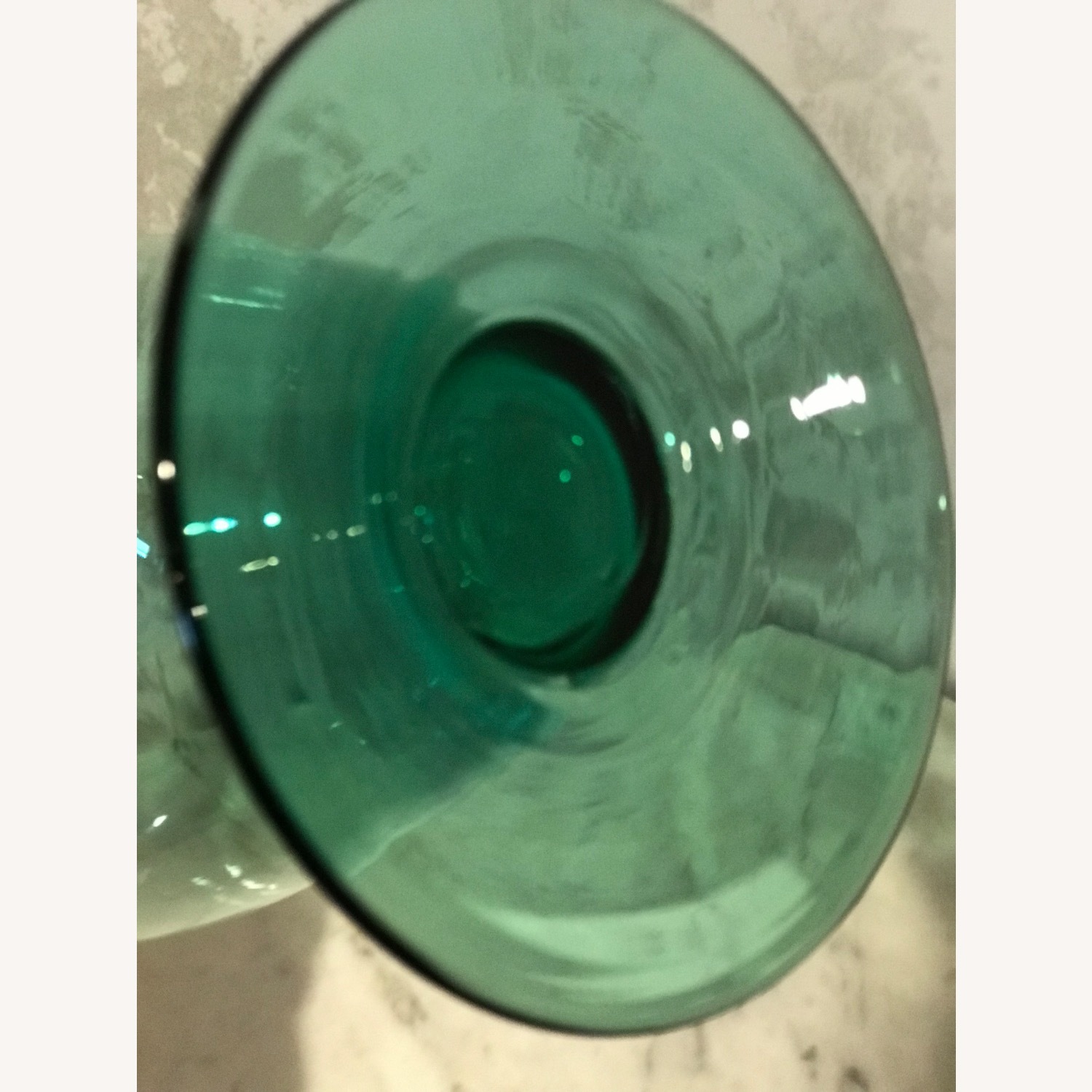 Vintage MCM Retro Art Green Glass Decanter - image-8