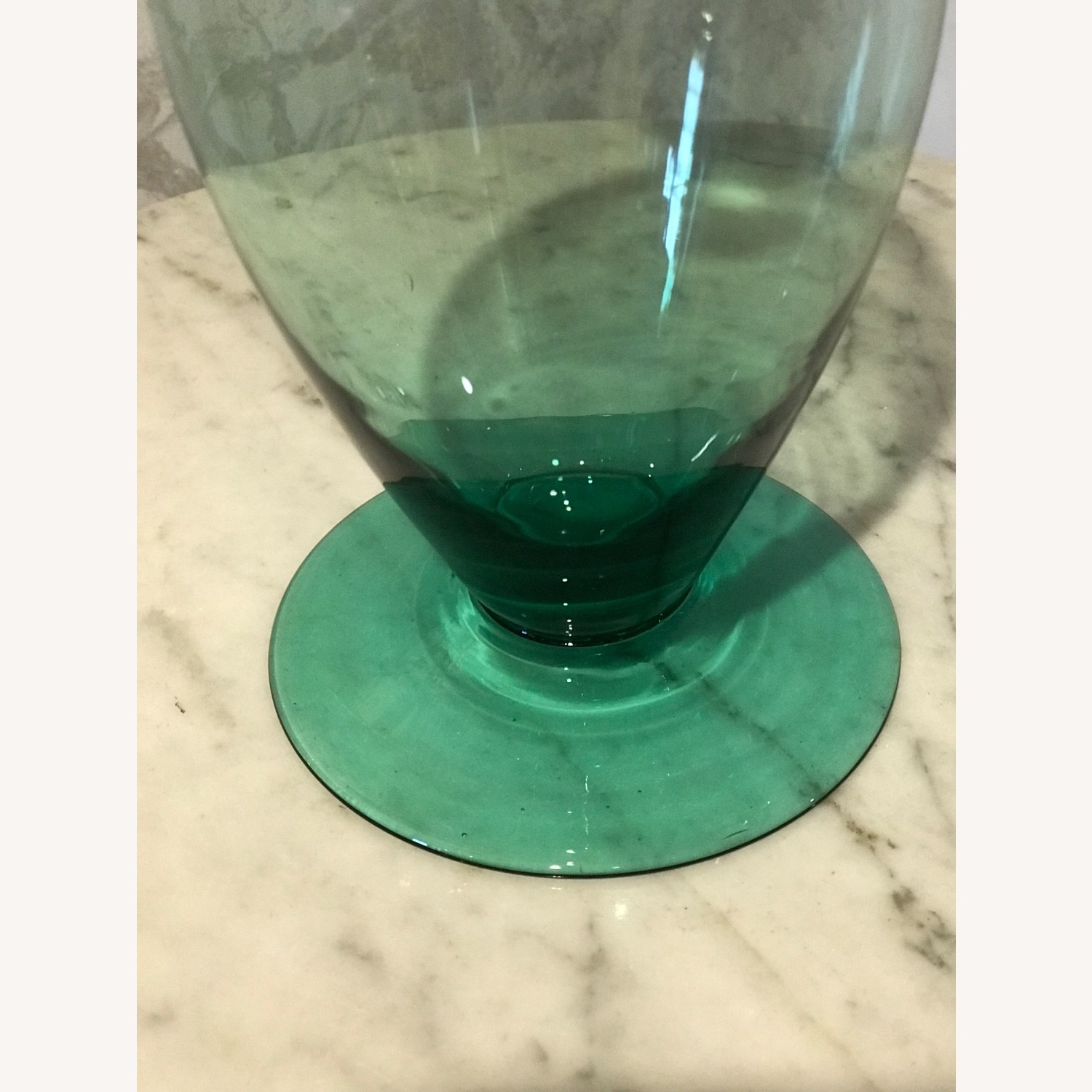 Vintage MCM Retro Art Green Glass Decanter - image-3