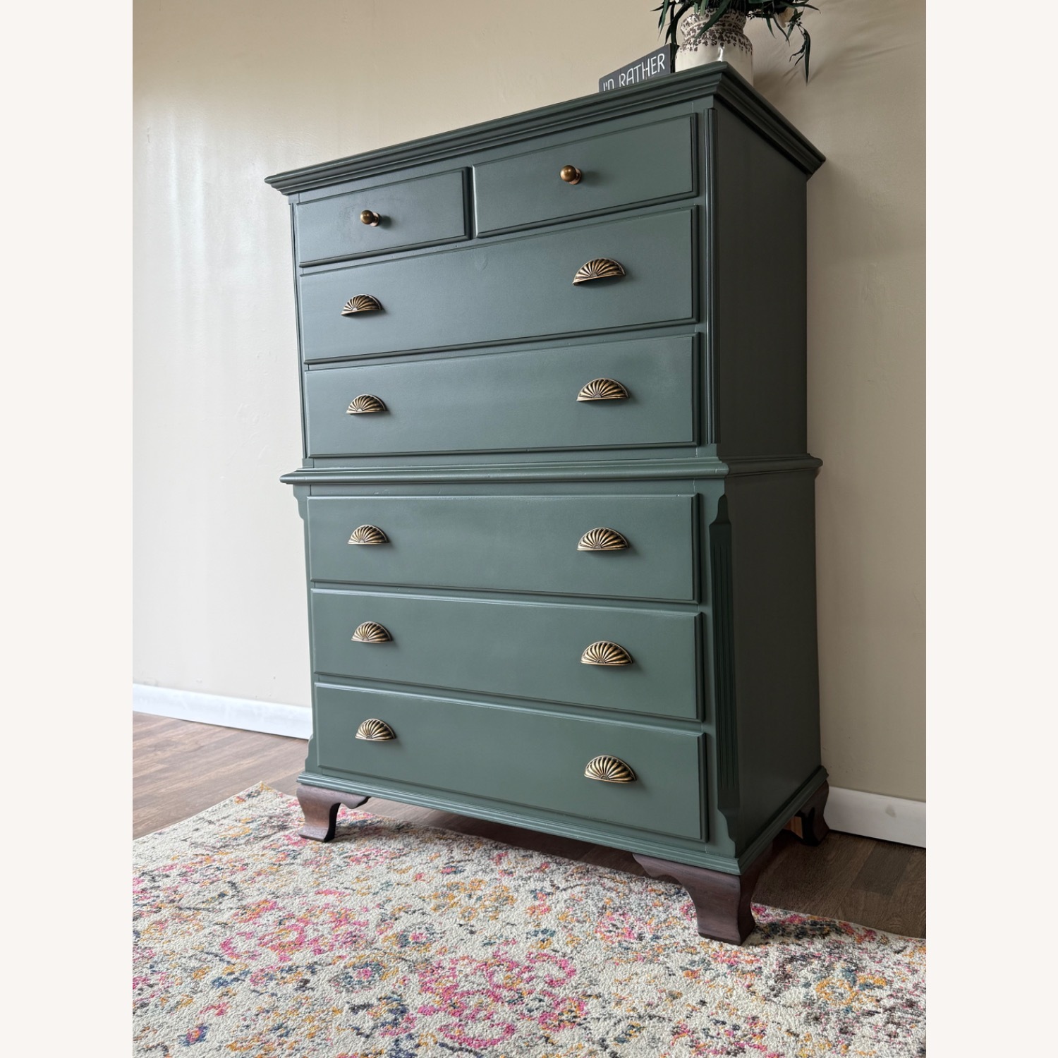 Painted Green Mengel Tall Dresser - AptDeco