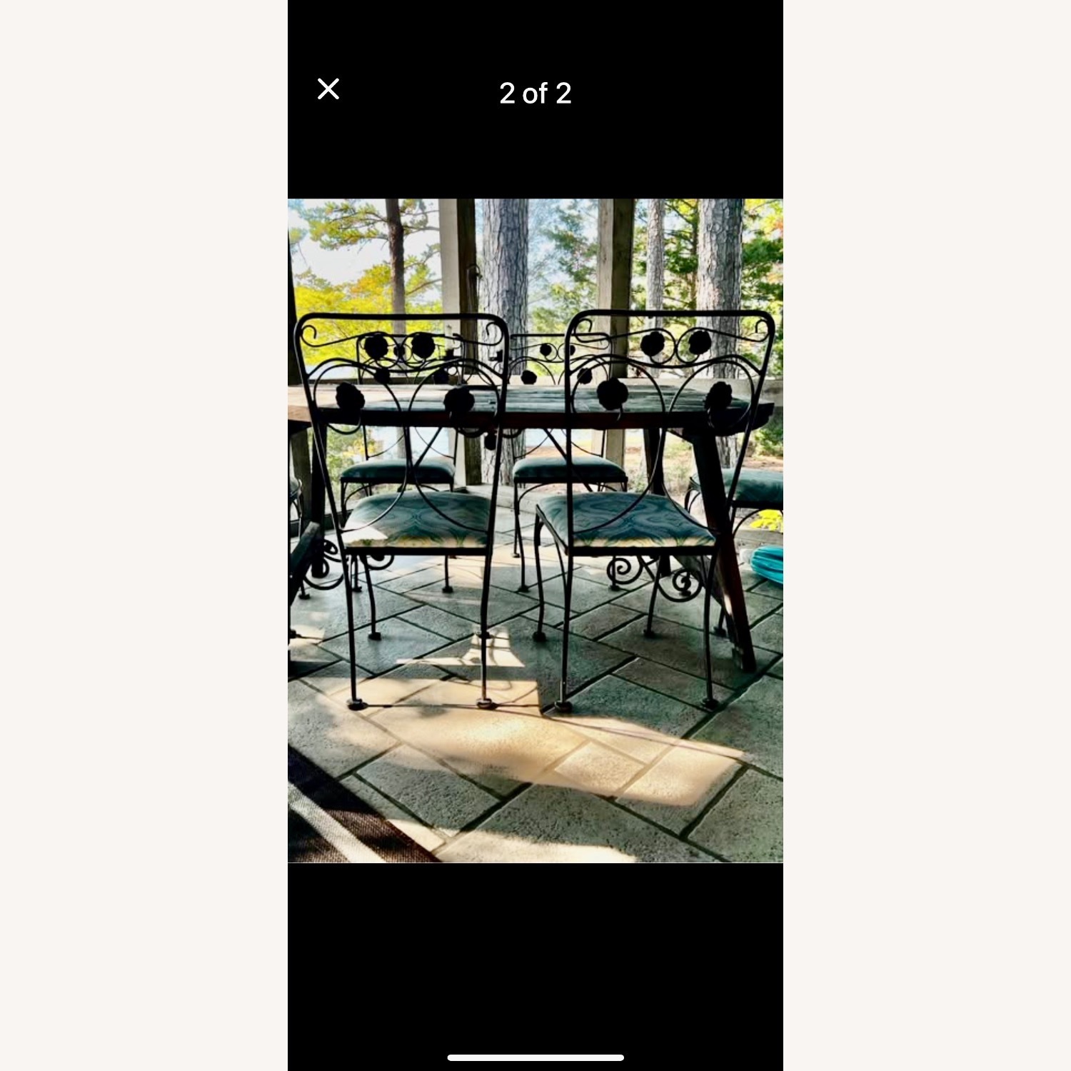 Set of 6 Wrought Iron Chairs - image-3