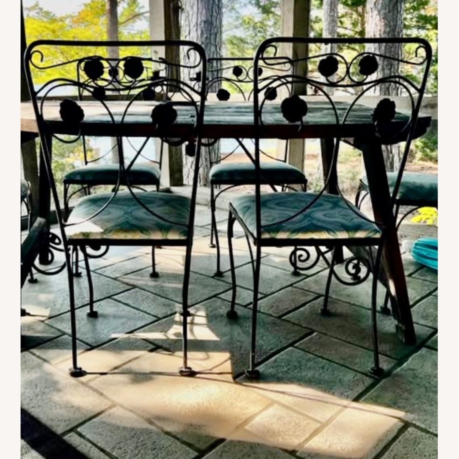 Set of 6 Wrought Iron Chairs - image-4