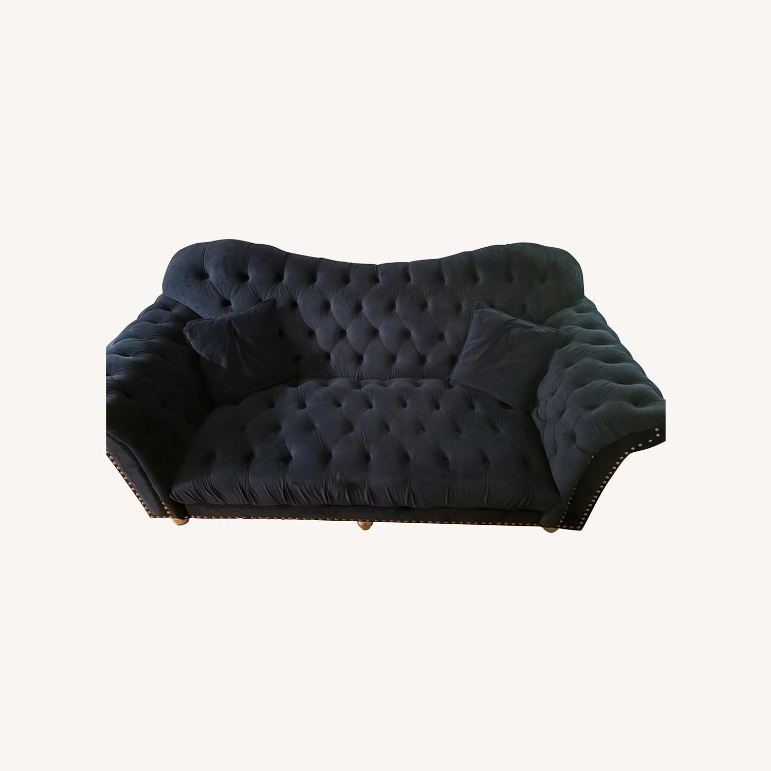 Royal Blue Sofa And Chaise - image-0