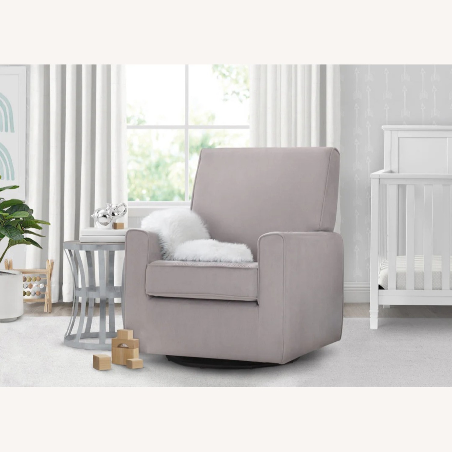 Delta Children Ava Upholstered Glider - Grey - image-1