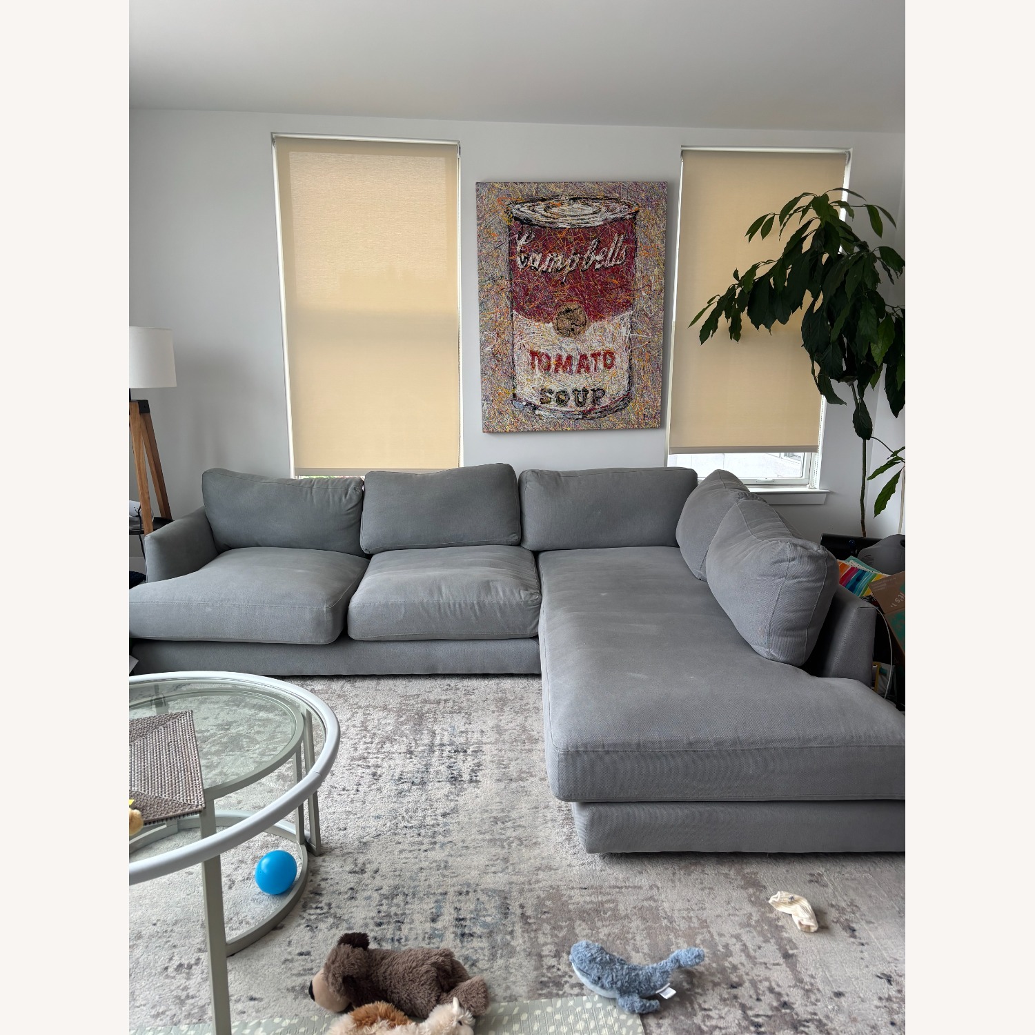 West Elm Haven Sofa Left Arm Sofa, Right Chaise, gray - image-3