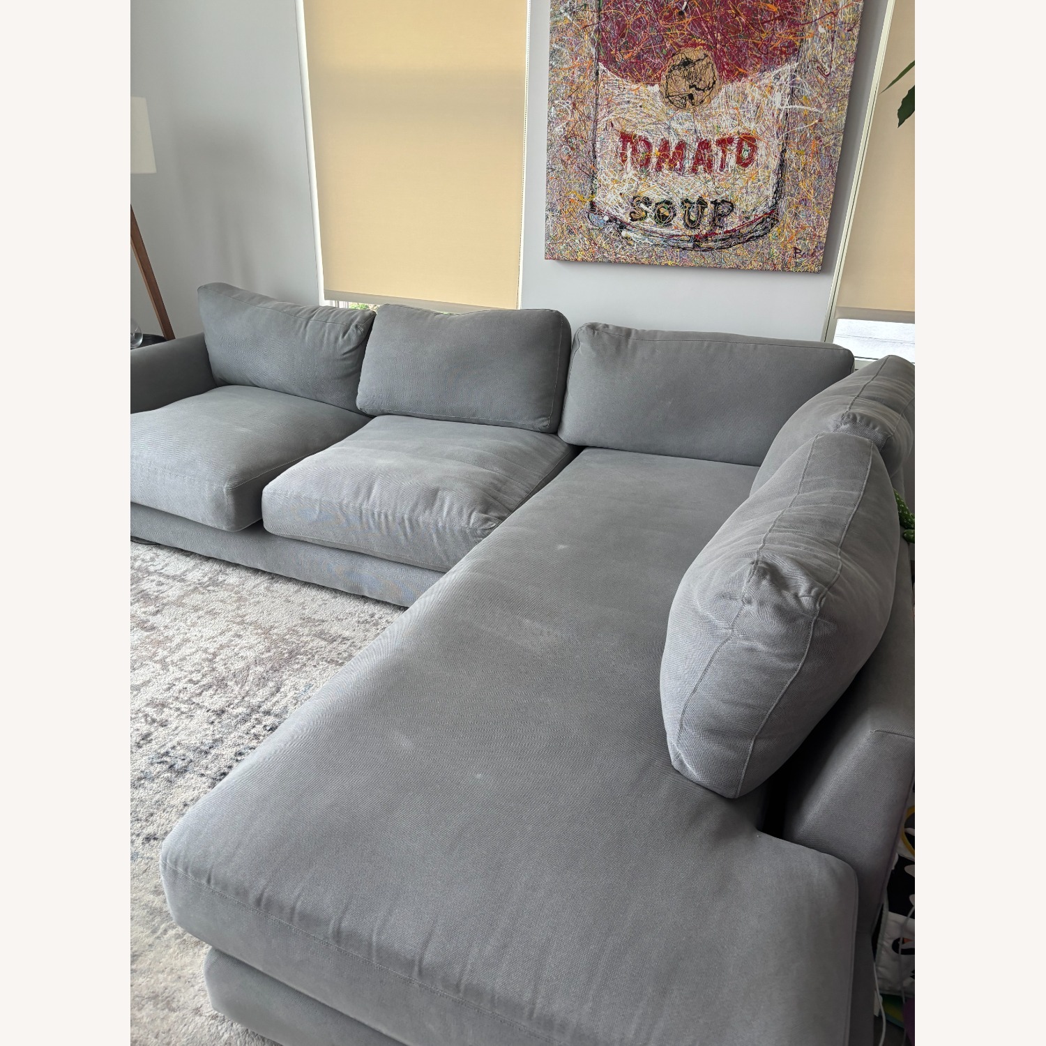 West Elm Haven Sofa Left Arm Sofa, Right Chaise, gray - image-2