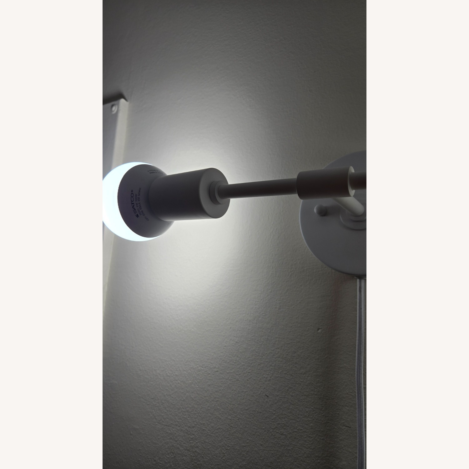 White Plug-In 2-Light Wall Sconce - image-4