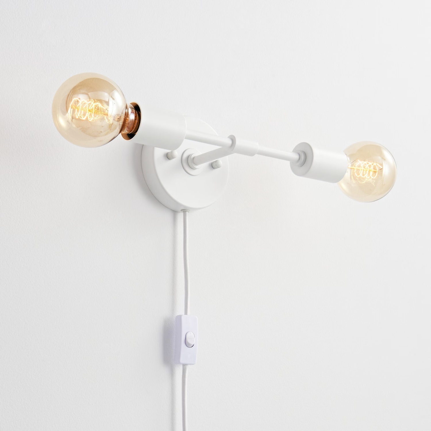 White Plug-In 2-Light Wall Sconce - image-8