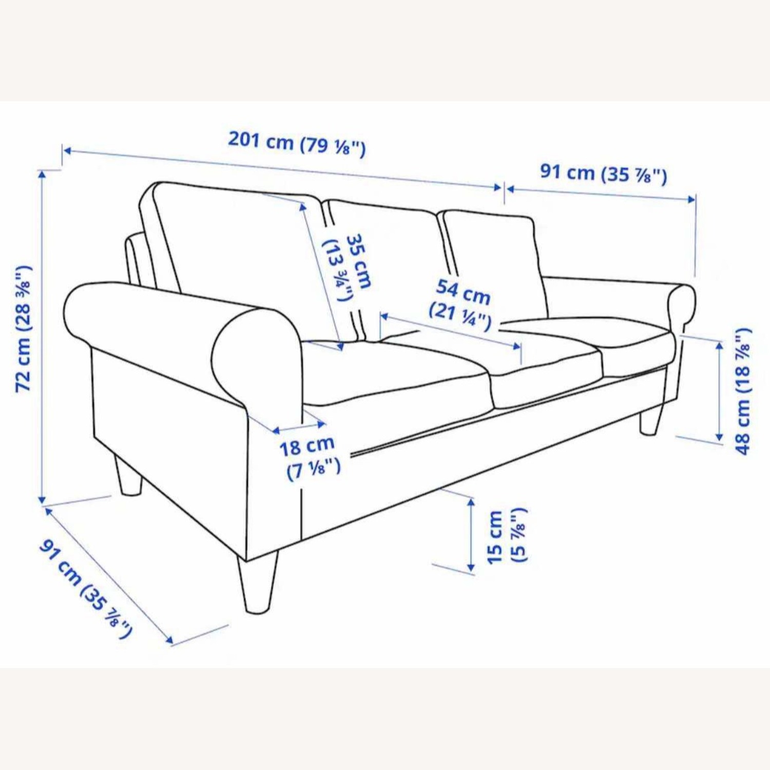 IKEA Gammalbyn 3-Seat Gray Sofa - image-4