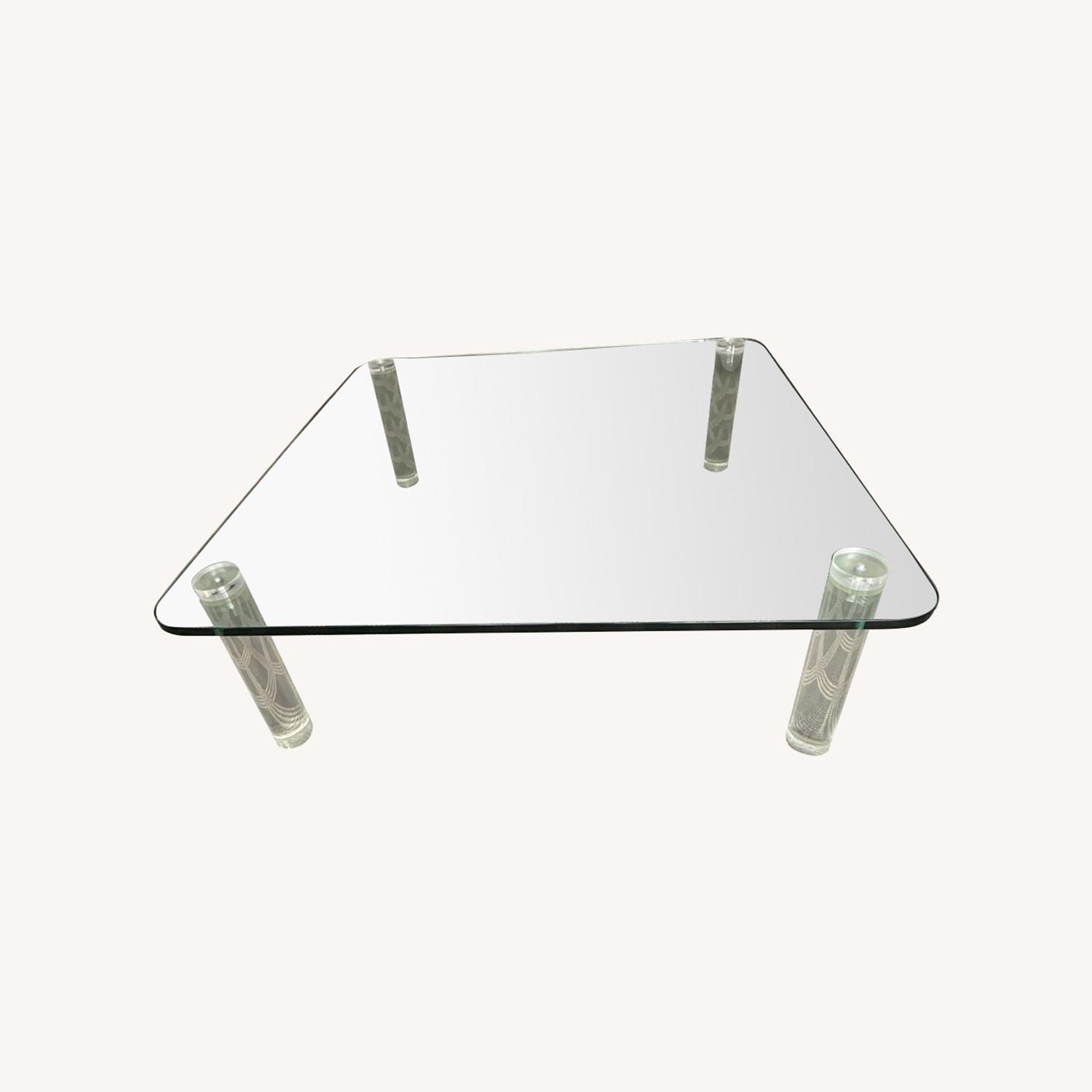 Vintage Glass/Lucite Coffee Table - image-0
