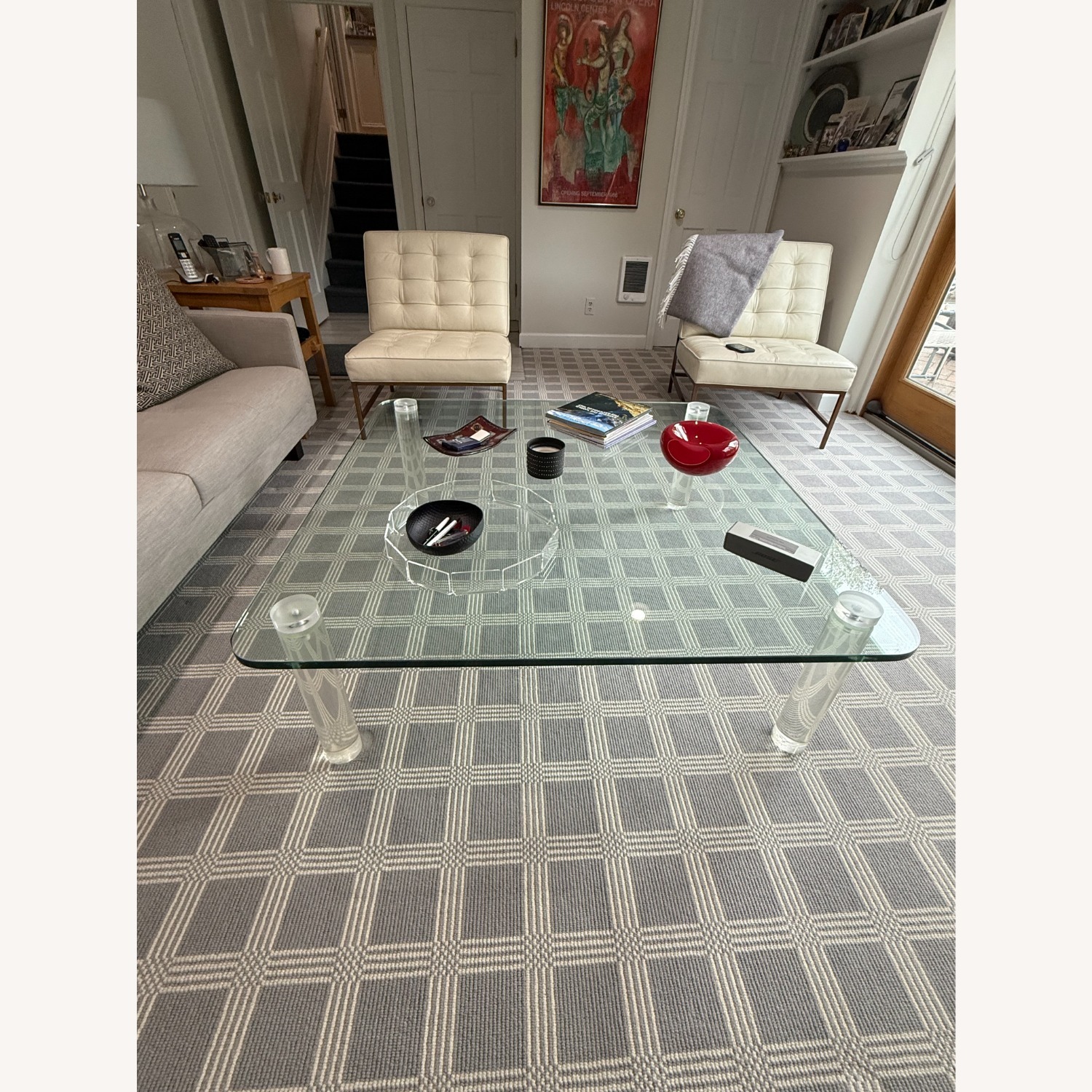 Vintage Glass/Lucite Coffee Table - image-1