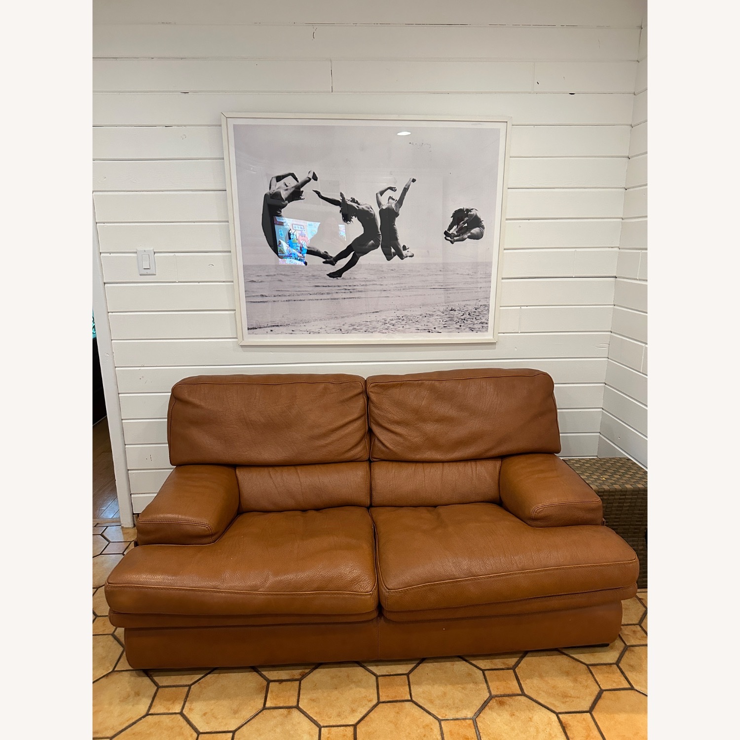 Roche Bobois Leather Loveseat - AptDeco