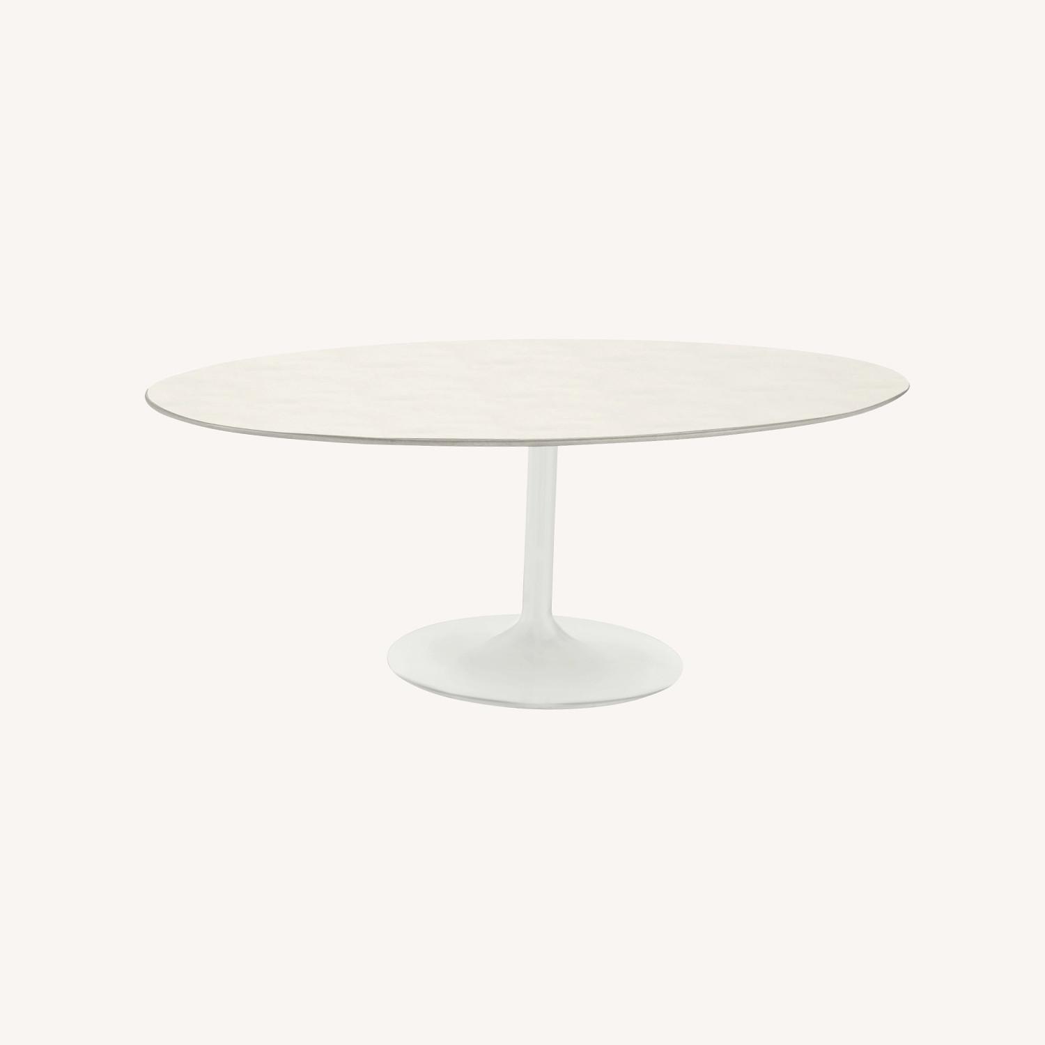 Room & Board White Quartz Oval Dining Table - image-0